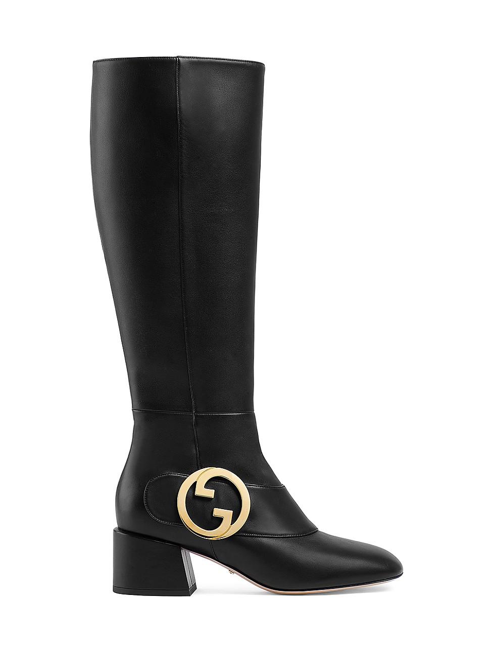 Gucci Blondie Classic Tall Leather Boots in Black Lyst