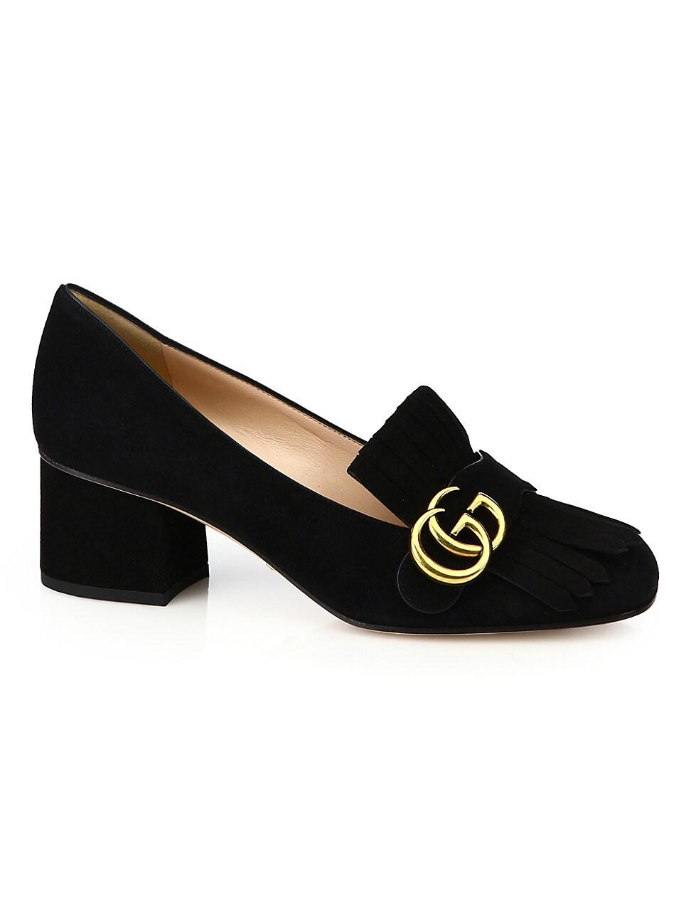 Gucci Marmont Leather Pumps in Purple | Lyst