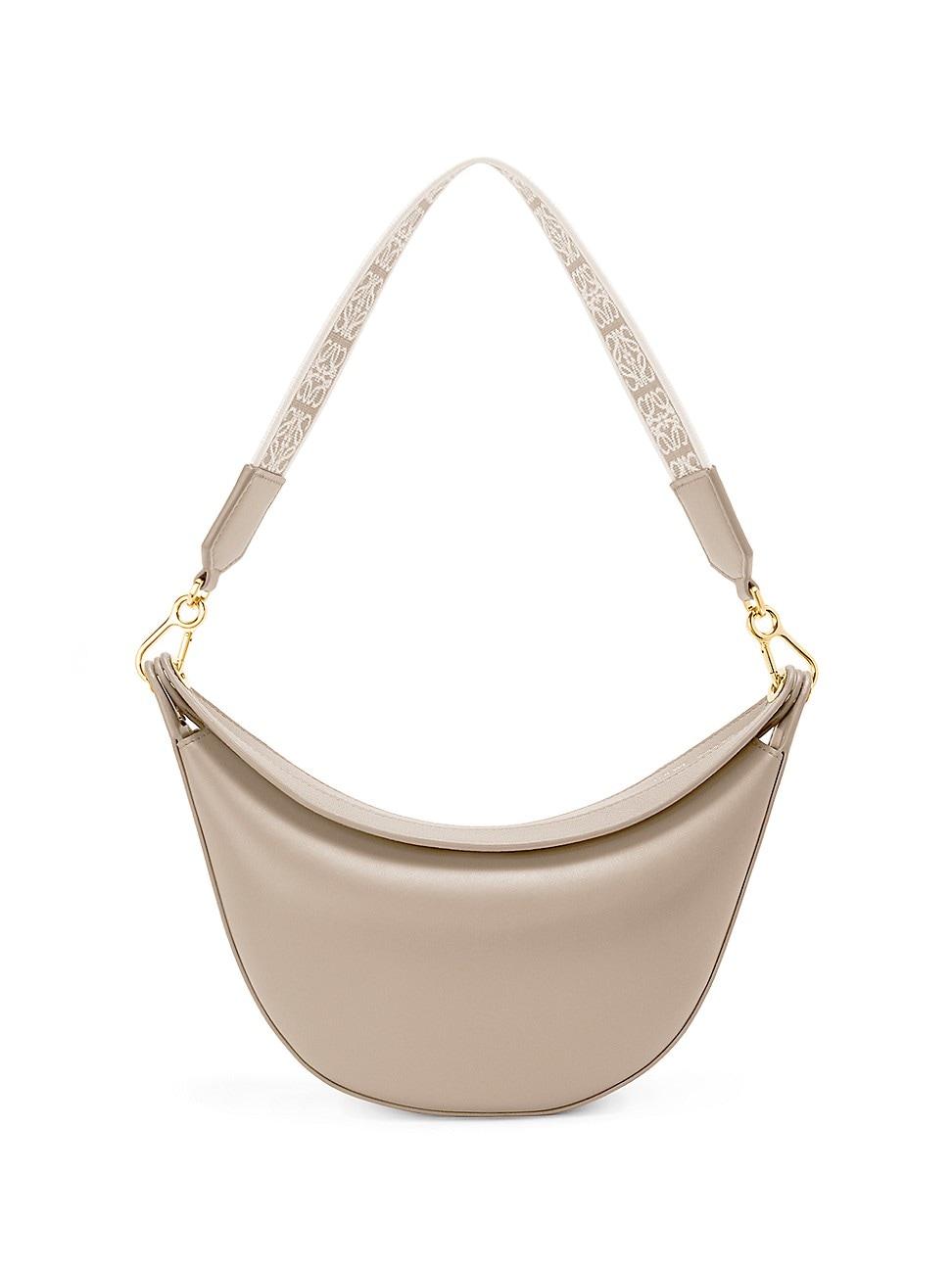 Loewe Small Luna Leather Hobo Bag in White | Lyst