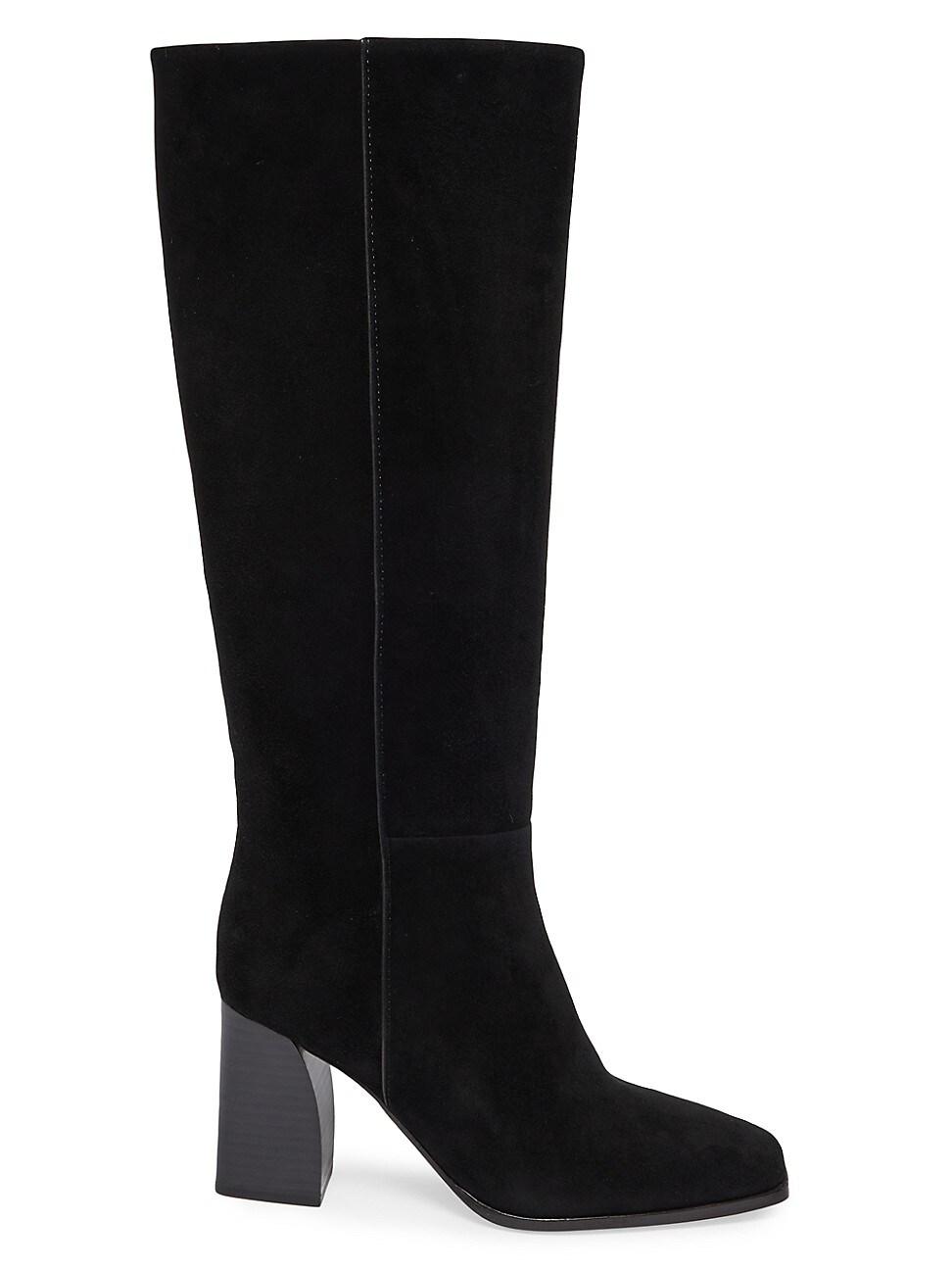 PAIGE Faye Suede Tall Boots in Black Lyst