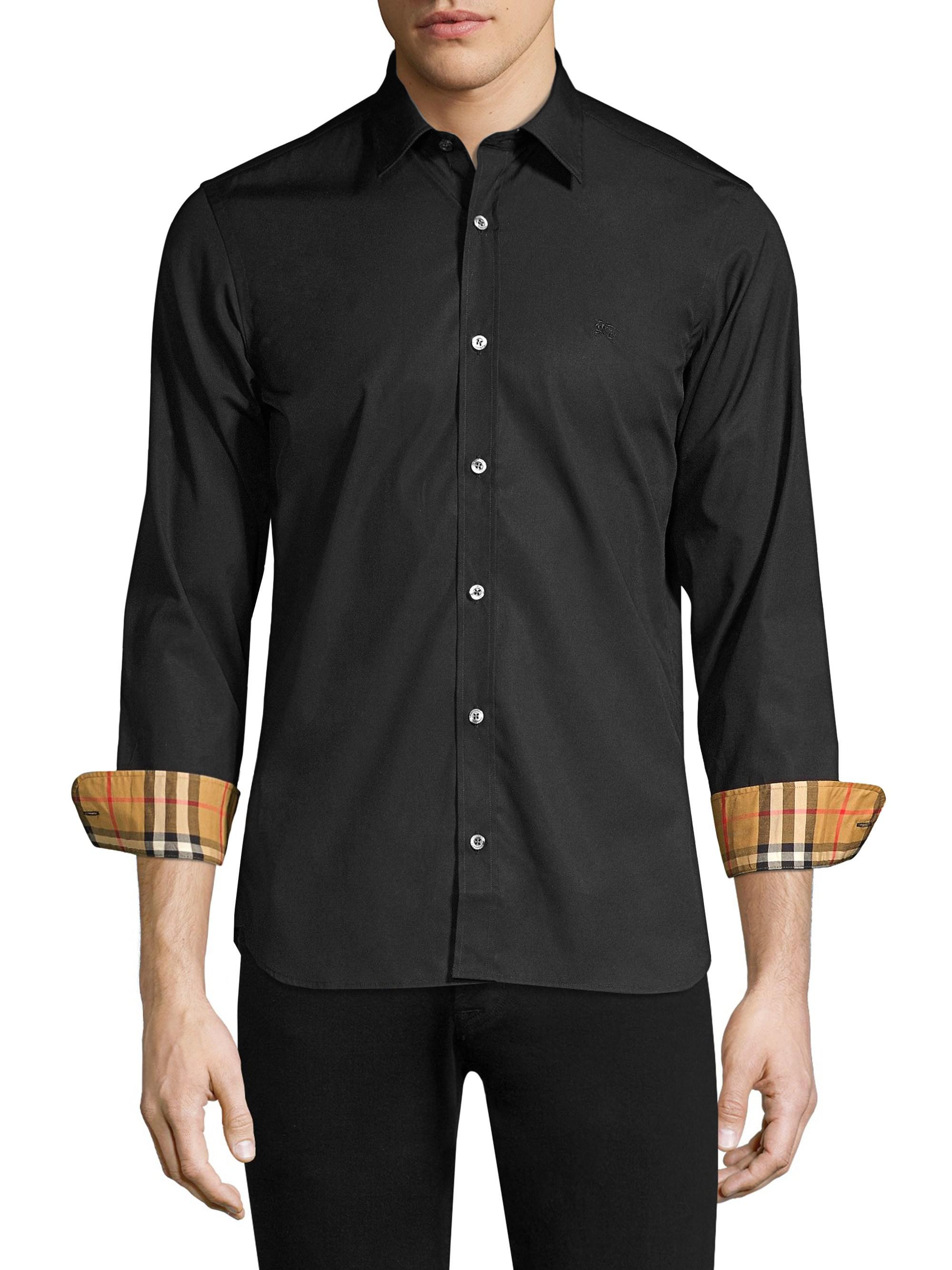 black button up burberry shirt