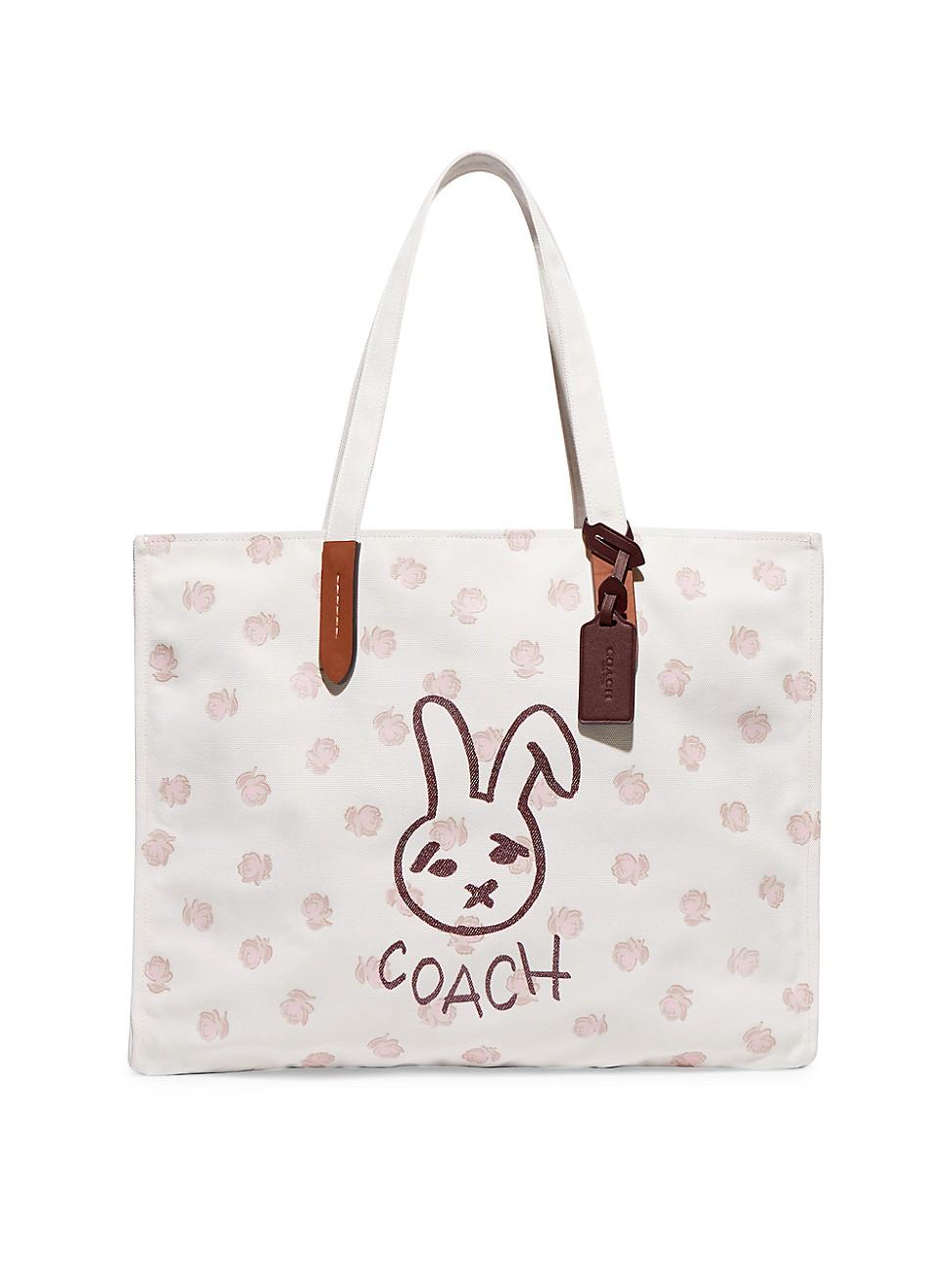 COACH Bunny Graphic Tote Bag in White | Lyst