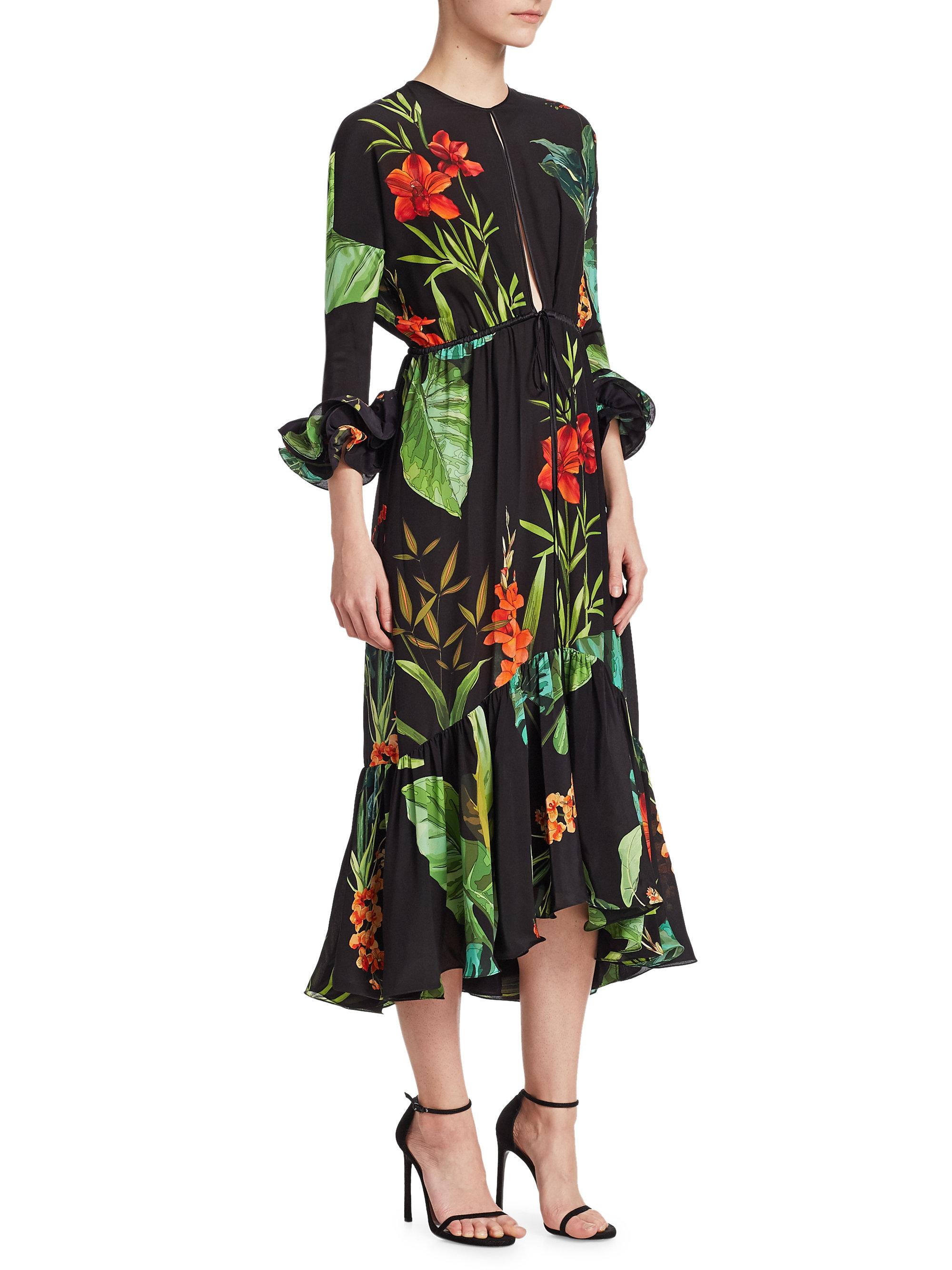 Johanna Ortiz Silk Floral Dress in 