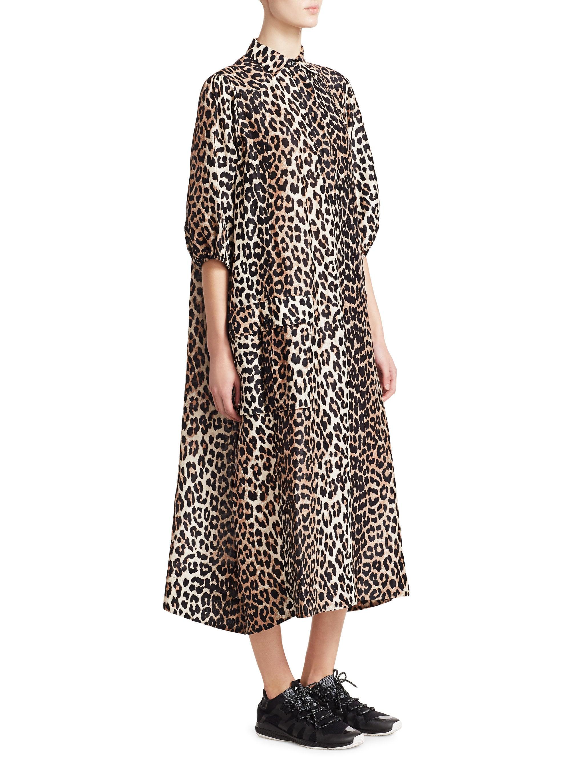 ganni silk linen dress