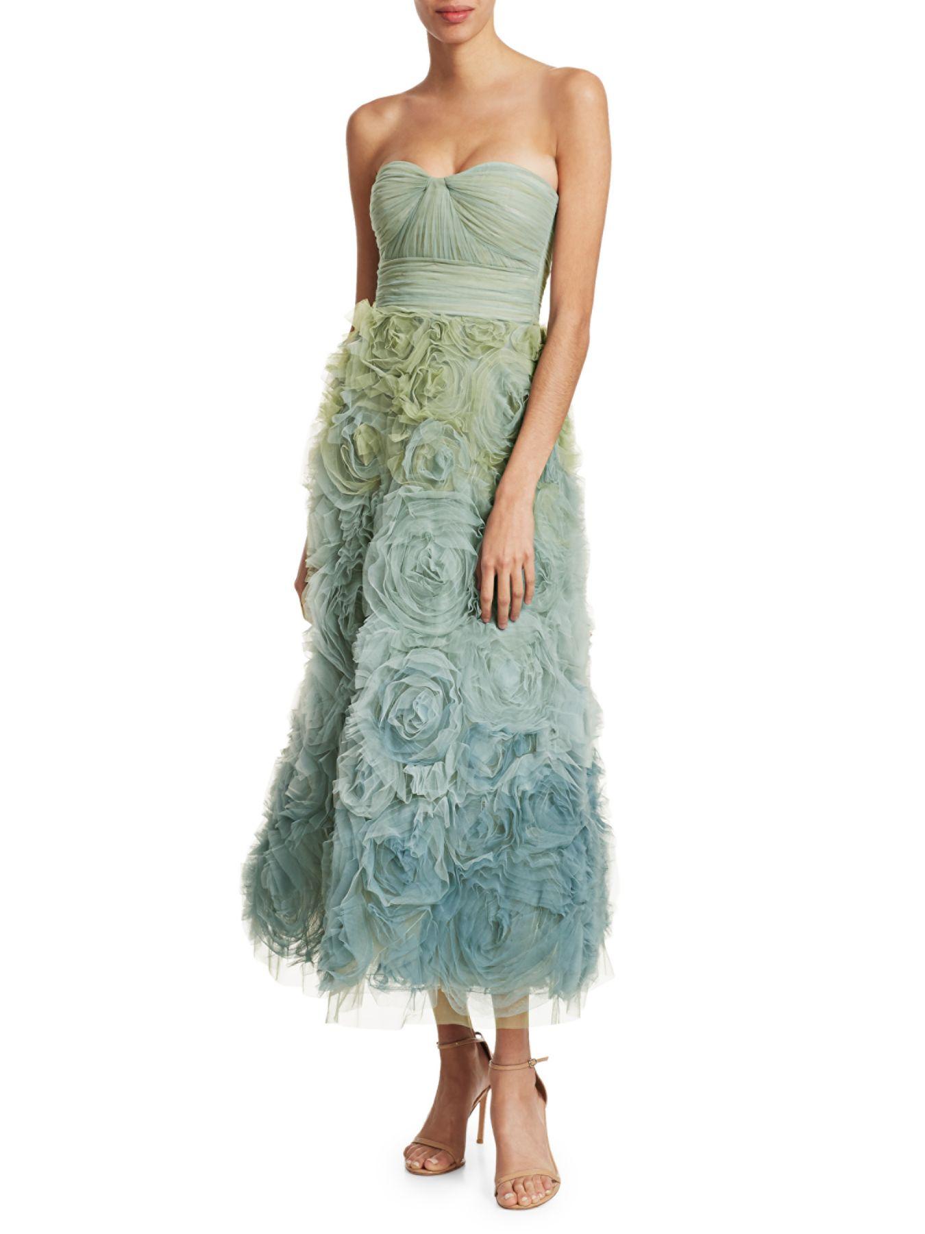 marchesa notte ombre floral dress