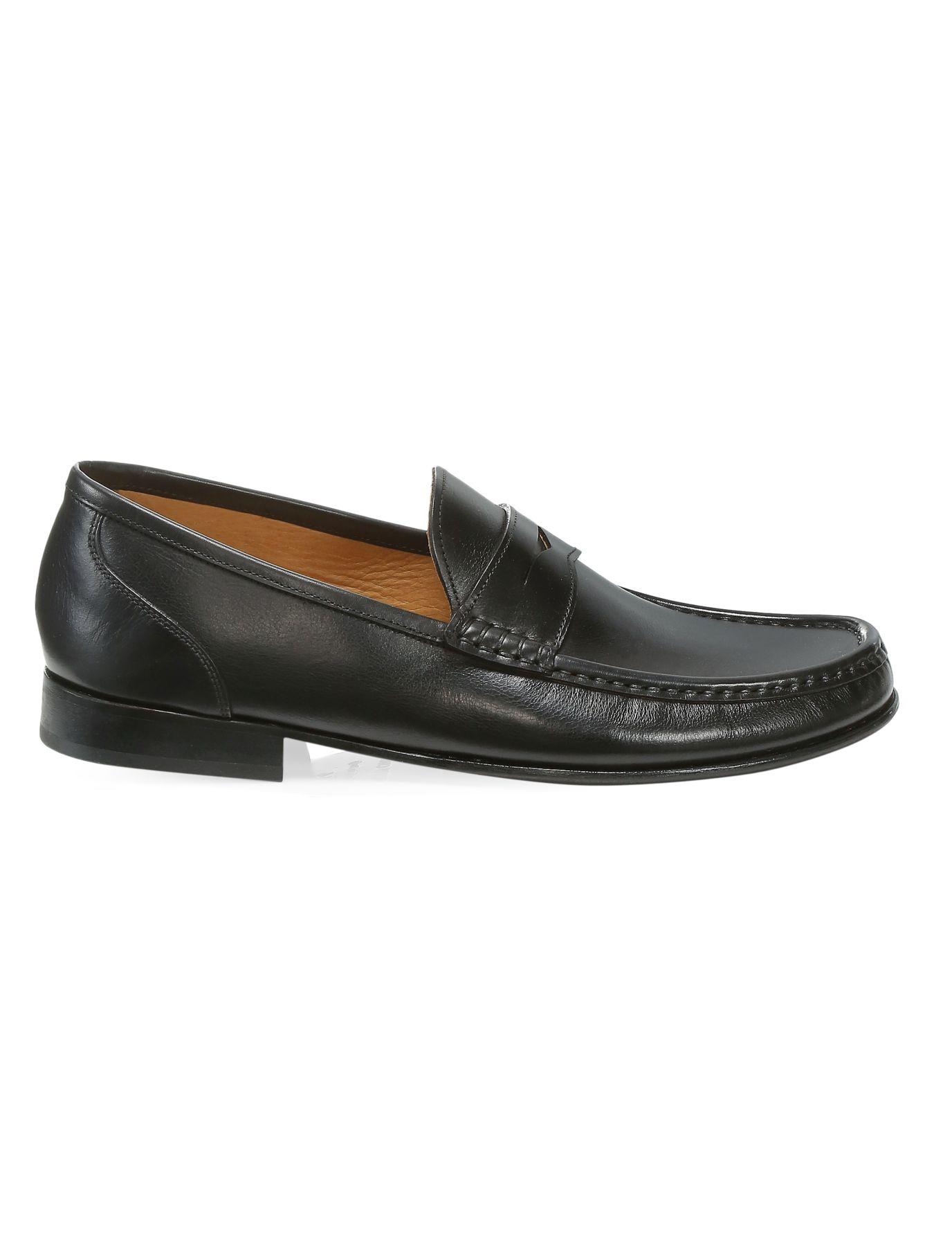 saks fifth avenue men's redford leather backless loafers