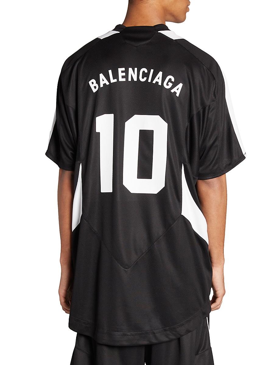 Balenciaga Cotton Soccer T-shirt in Black White (Black) for Men - Lyst