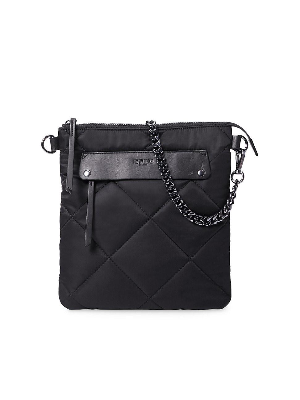 MZ Wallace Madison Quilted Flat Crossbody Bag in Black Lyst