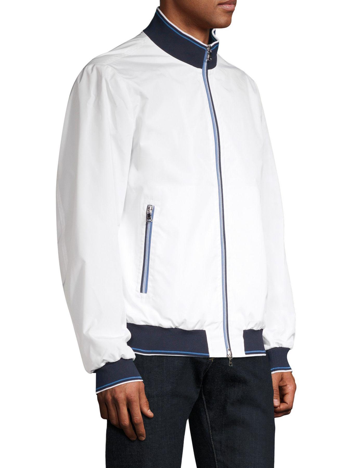 Paul & Shark Cotton Woven Zip-front Jacket in White for Men - Lyst