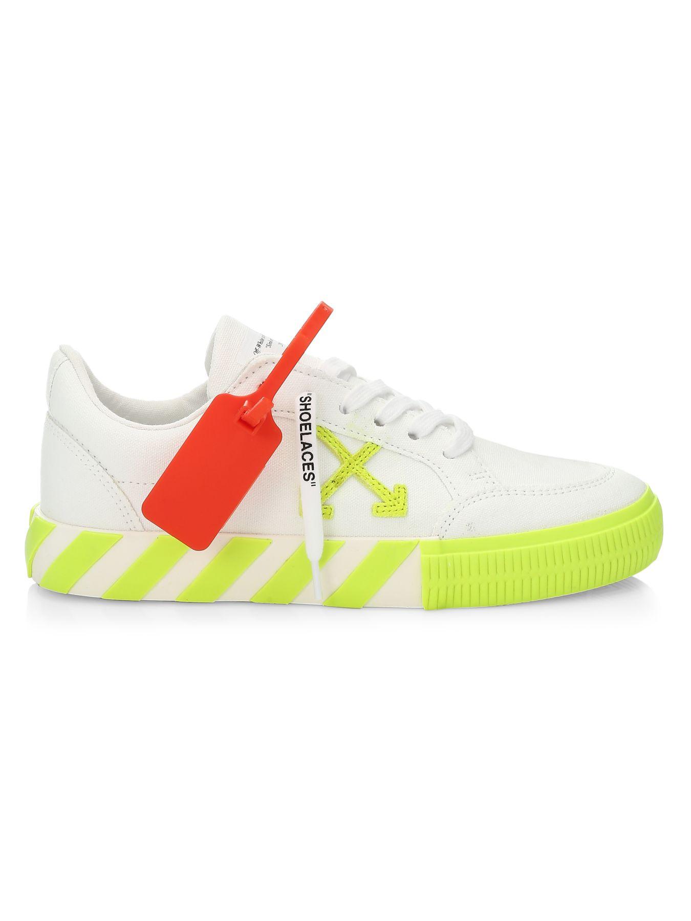 Off-White c/o Virgil Abloh Arrow Low-top Neon Canvas Sneakers - Lyst