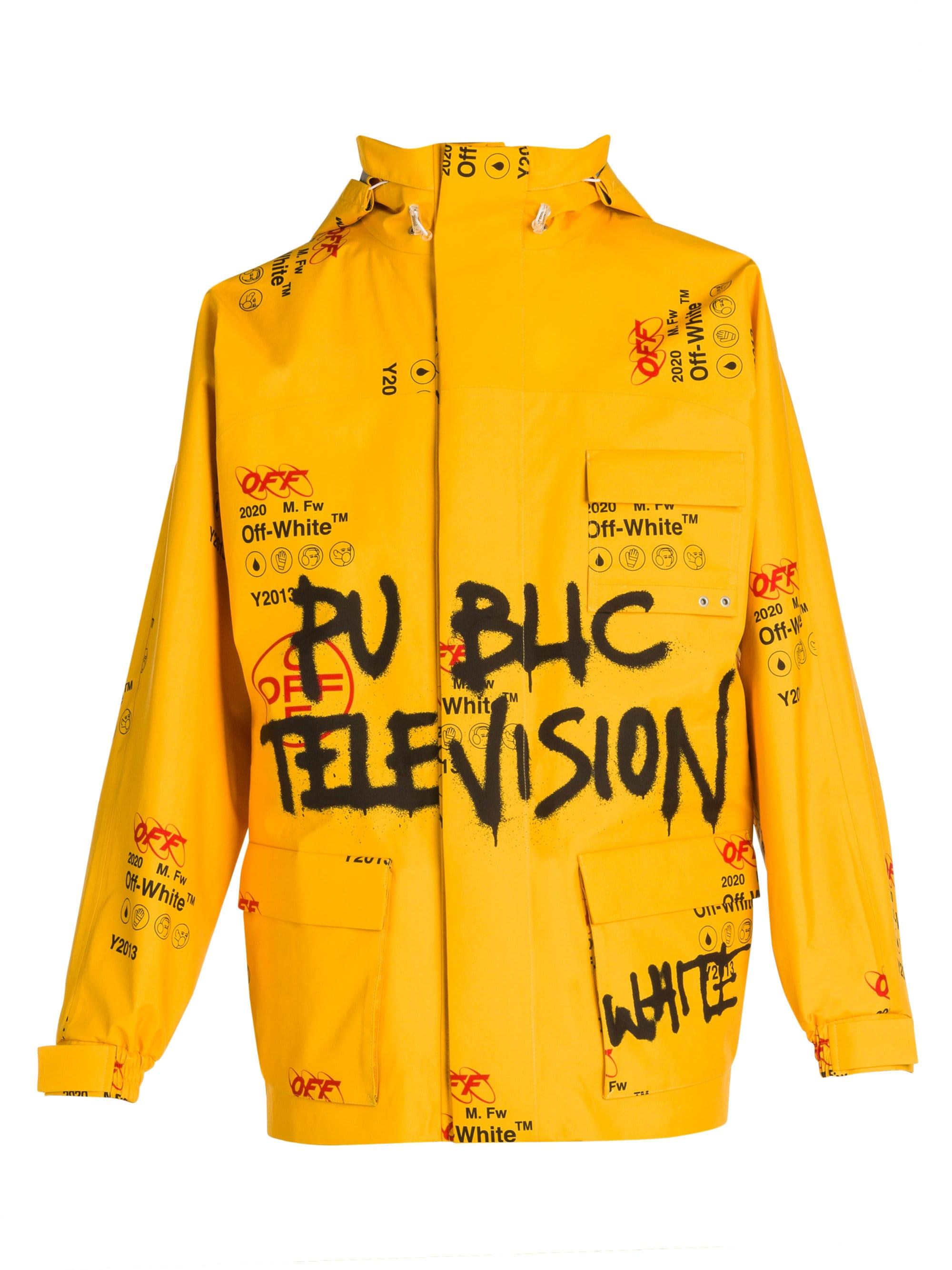 Off-White c/o Virgil Abloh Gore-tex Public Television Ski Jacket in Yellow for Men - Lyst