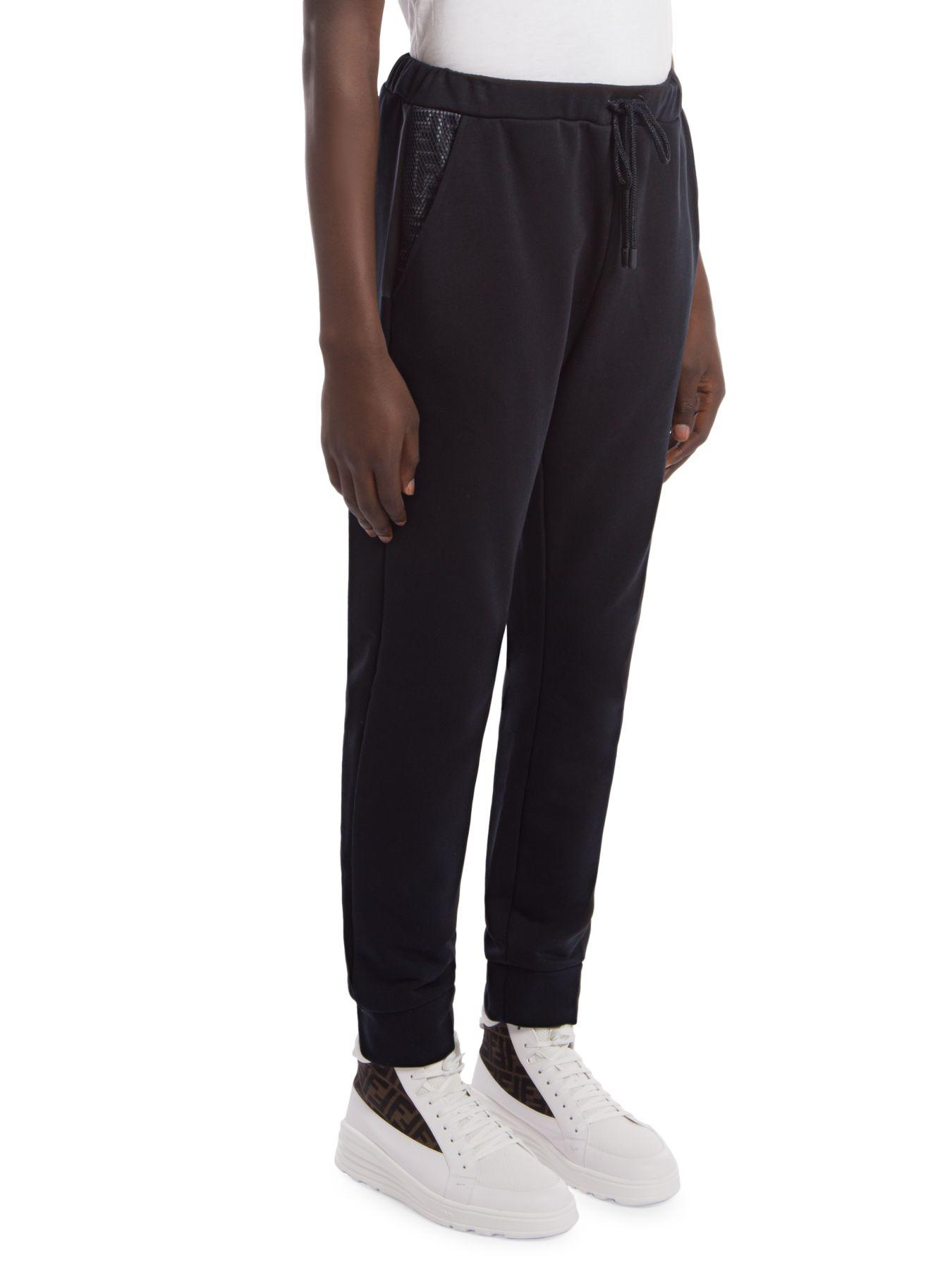 Fendi Synthetic Ff Net Detail Sweatpants in Black for Men - Lyst