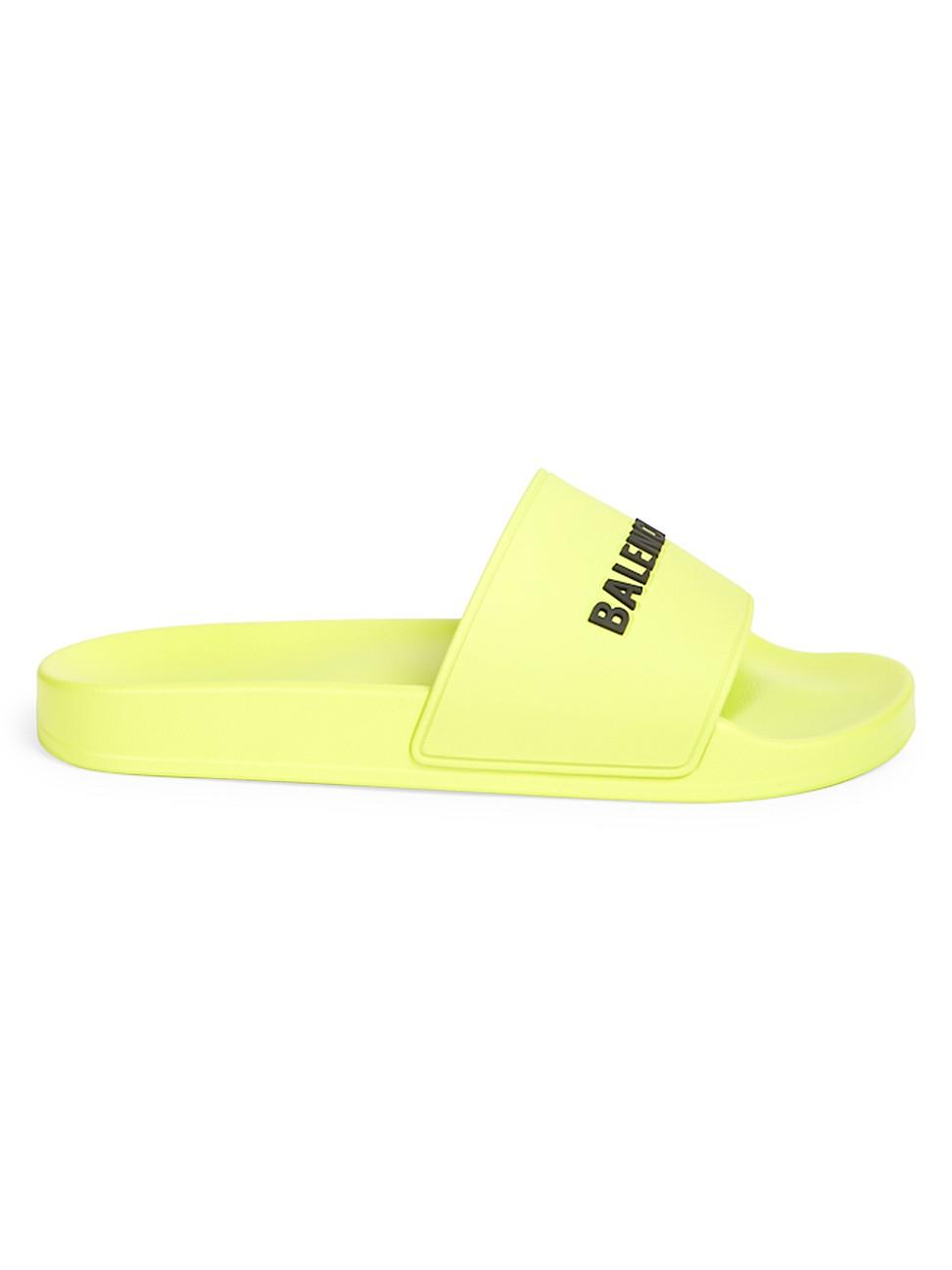 Balenciaga Rubber Logo Slip-on Slides in Lime Black (Yellow) for Men - Save  72% | Lyst