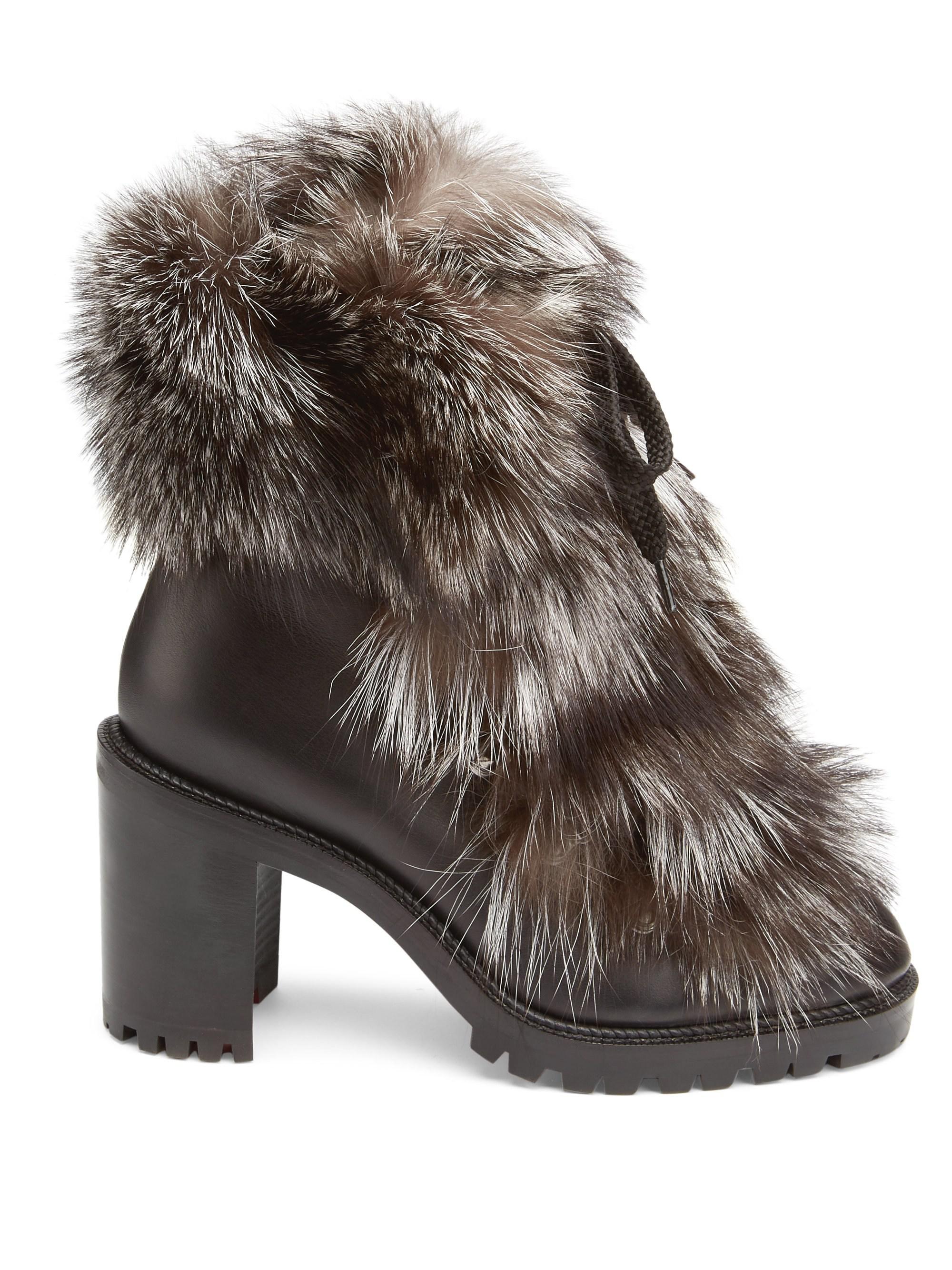 louboutin fur boots