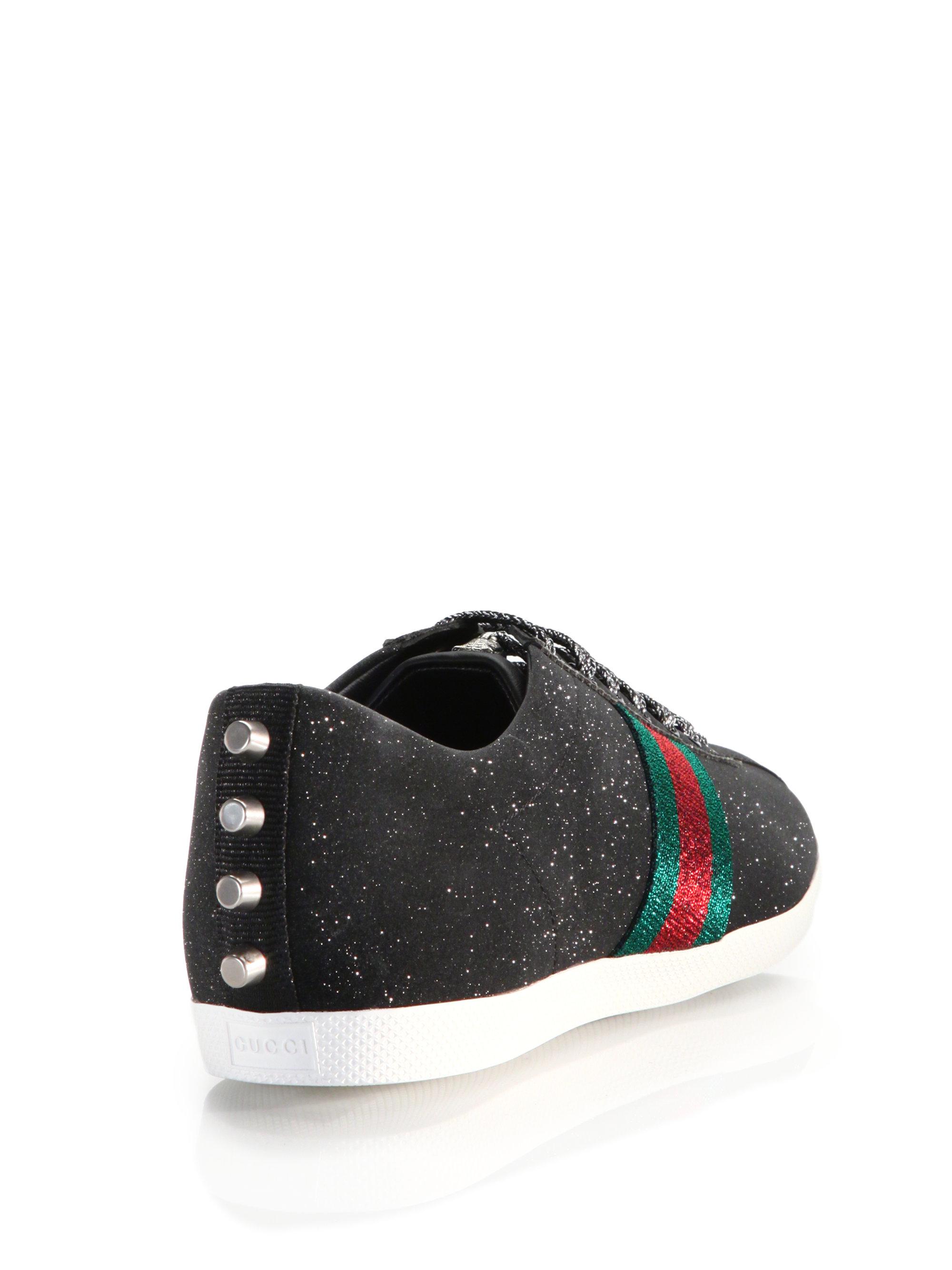 gucci black glitter sneakers