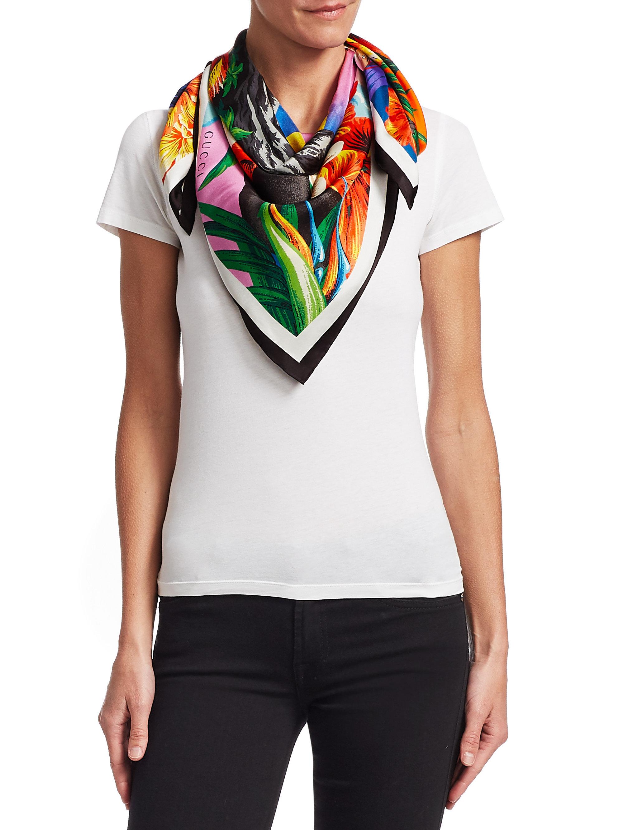 Gucci Silk Hawaii Scarf Lyst
