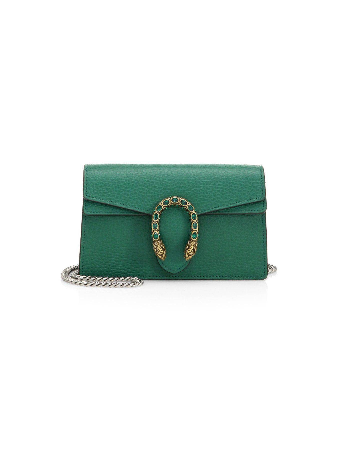 Gucci Dionysus Leather Super Mini Bag in Emerald (Green) - Lyst
