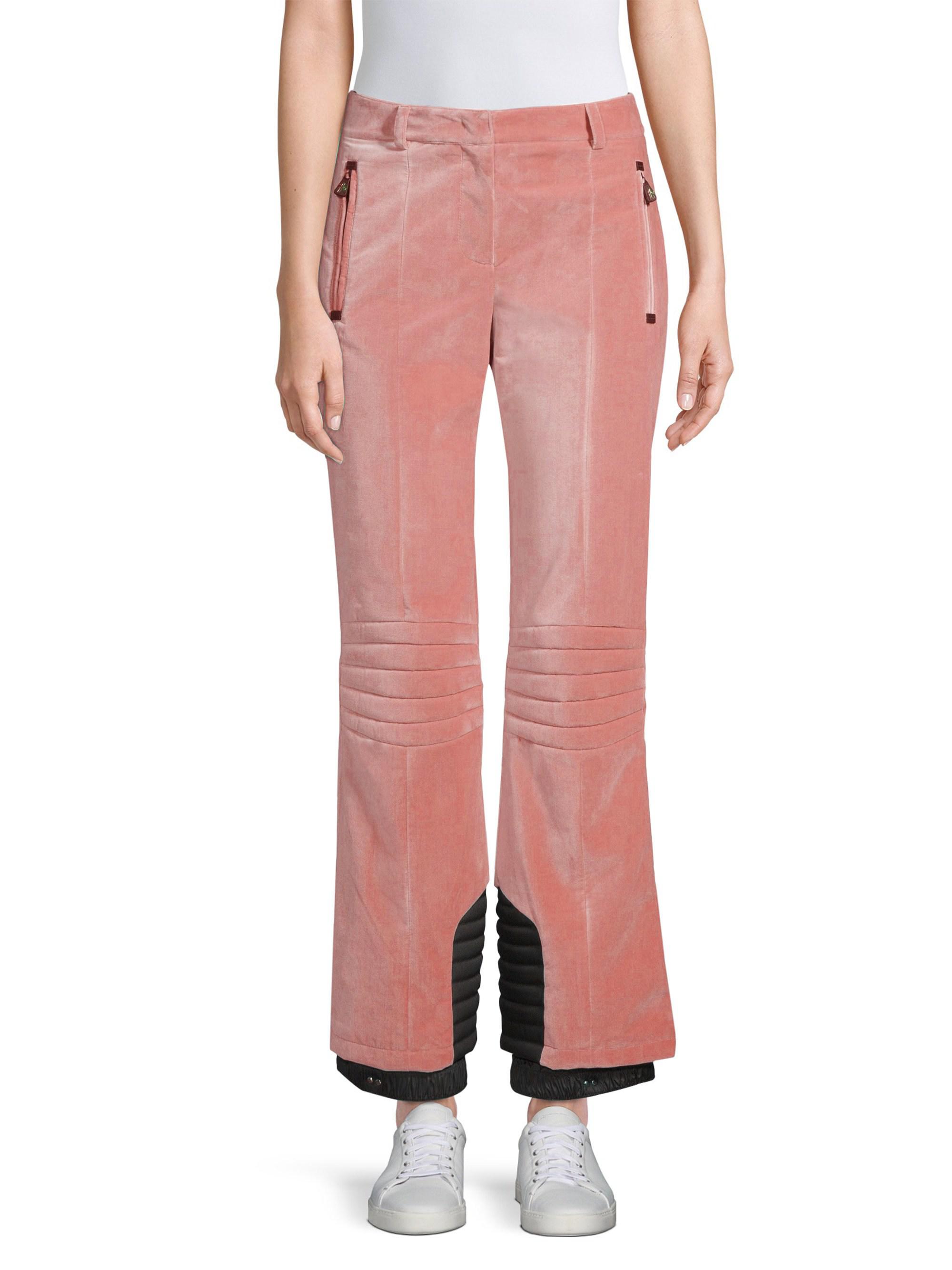 Moncler Velvet Ribbed Ski Pants in Pink - Lyst