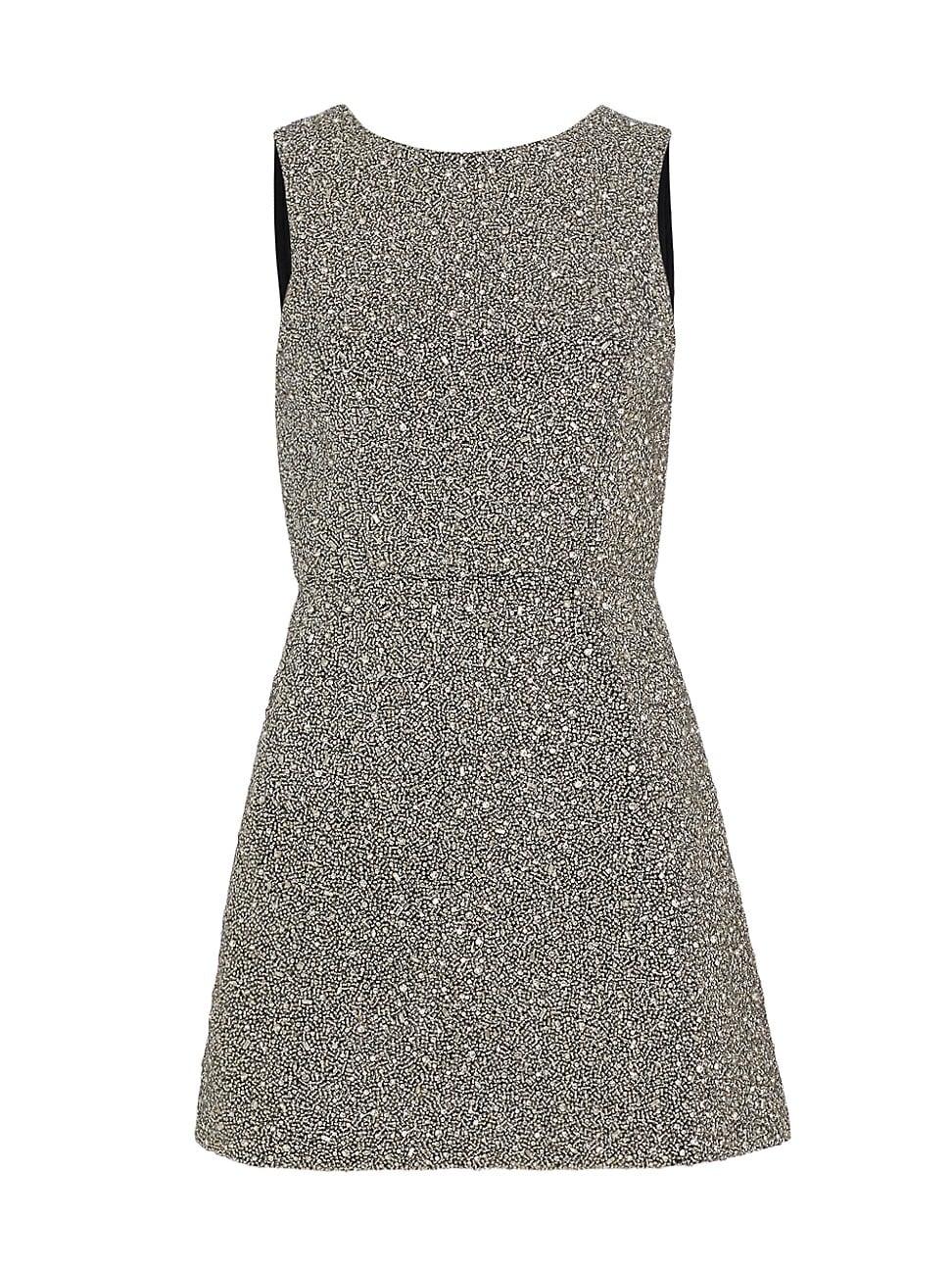 Alice + Olivia Lindsey Embellished A-line Minidress in Gray | Lyst