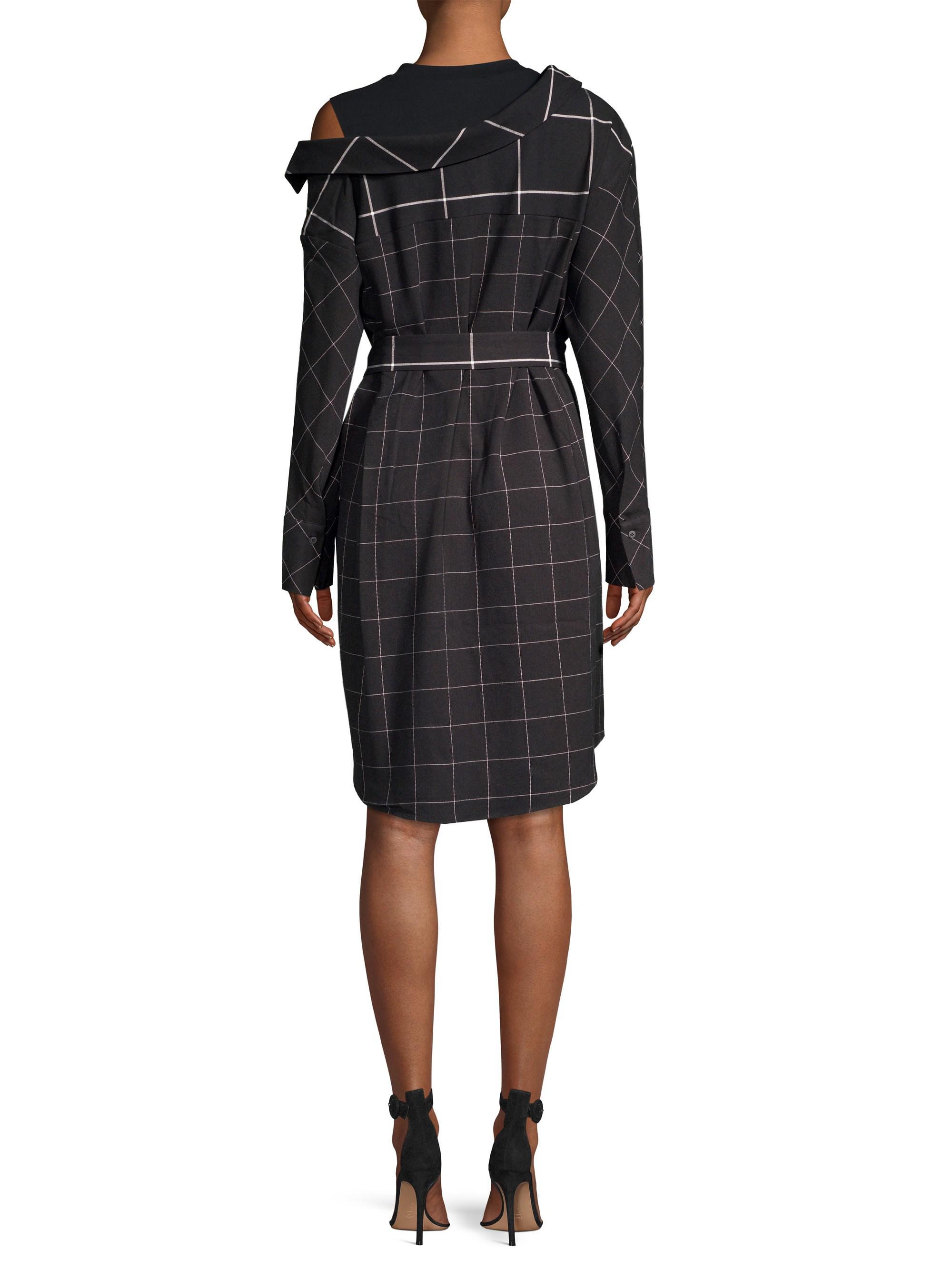 maje checked dress