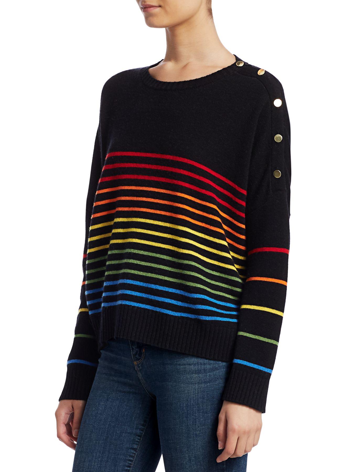 black sweater rainbow stripe