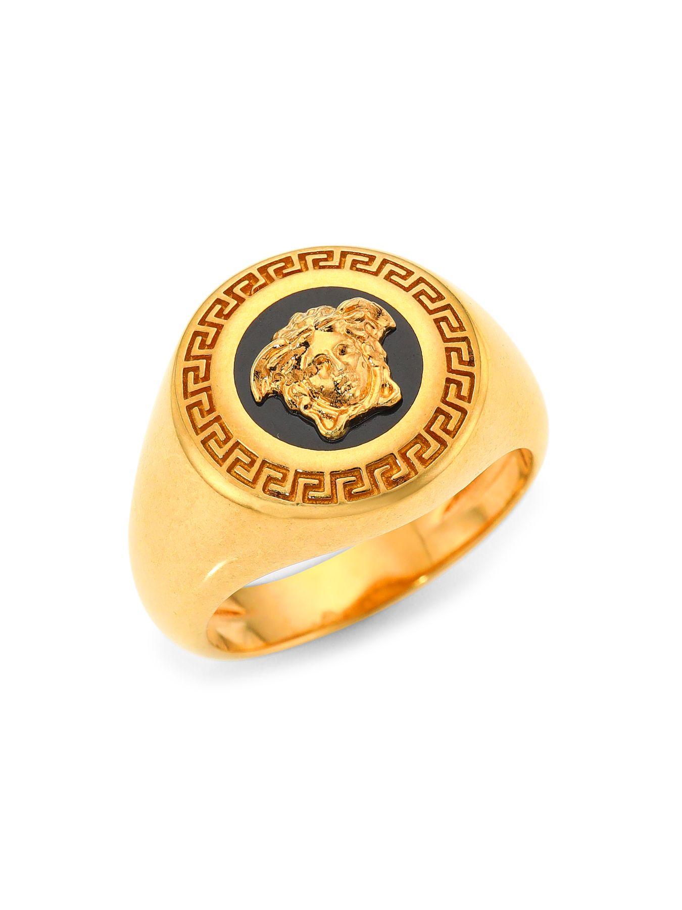 round enamel medusa ring