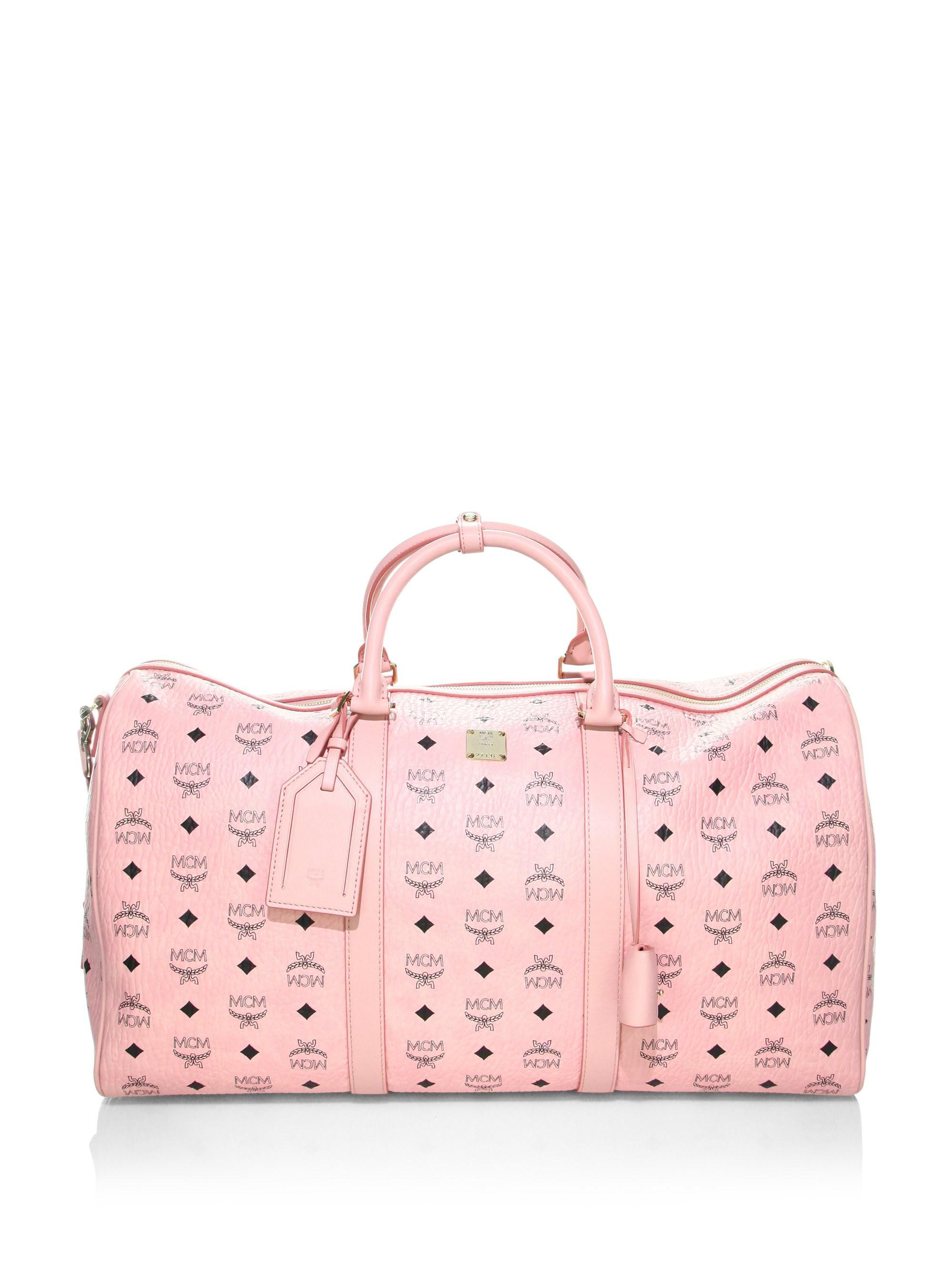 MCM, Bags, Mcm Pink Visetos Weekender Duffle Bag
