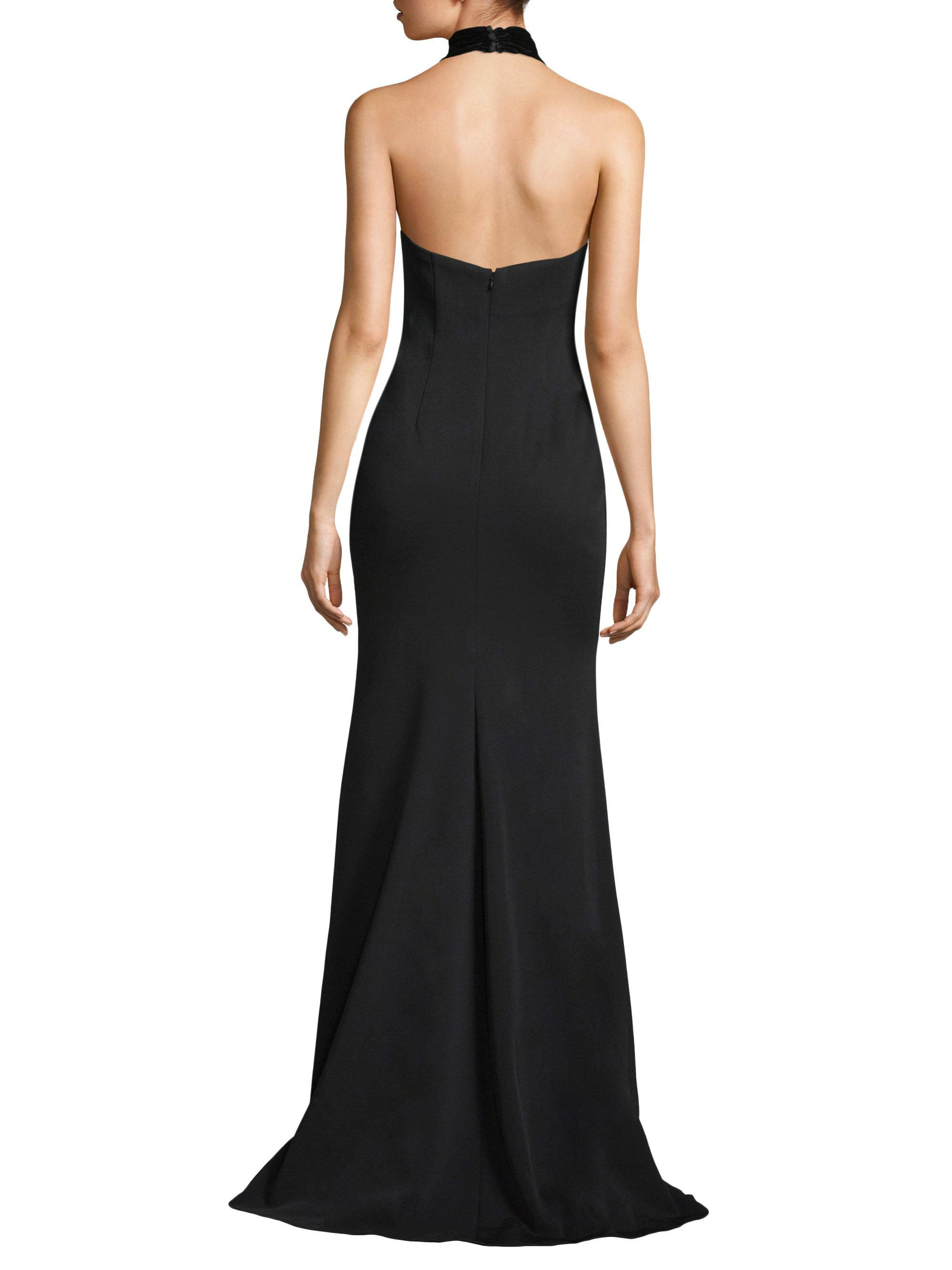 Alberto Makali Velvet Halter Mermaid Gown in Black - Lyst