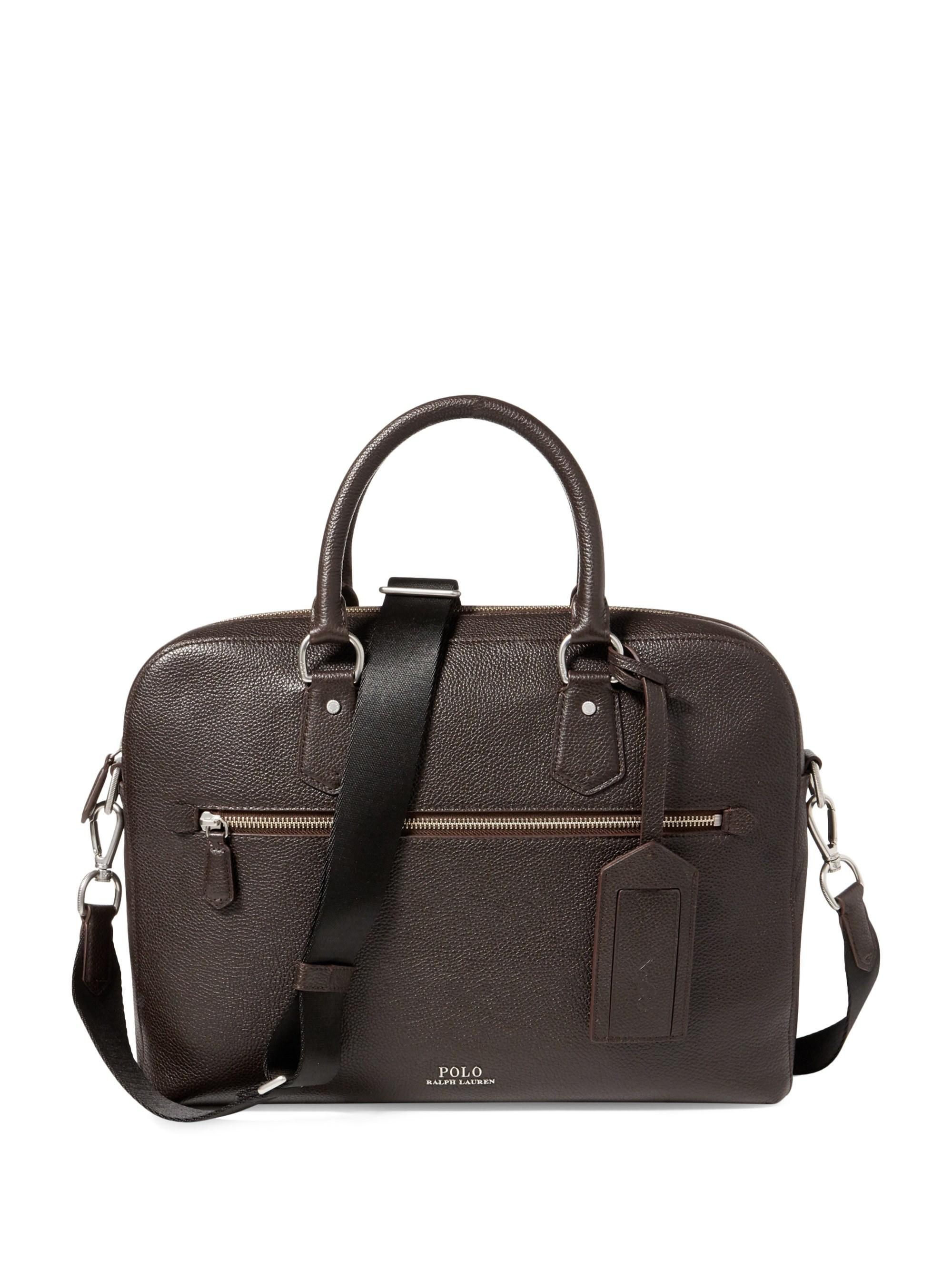 Ralph lauren pebbled leather briefcase Clearance