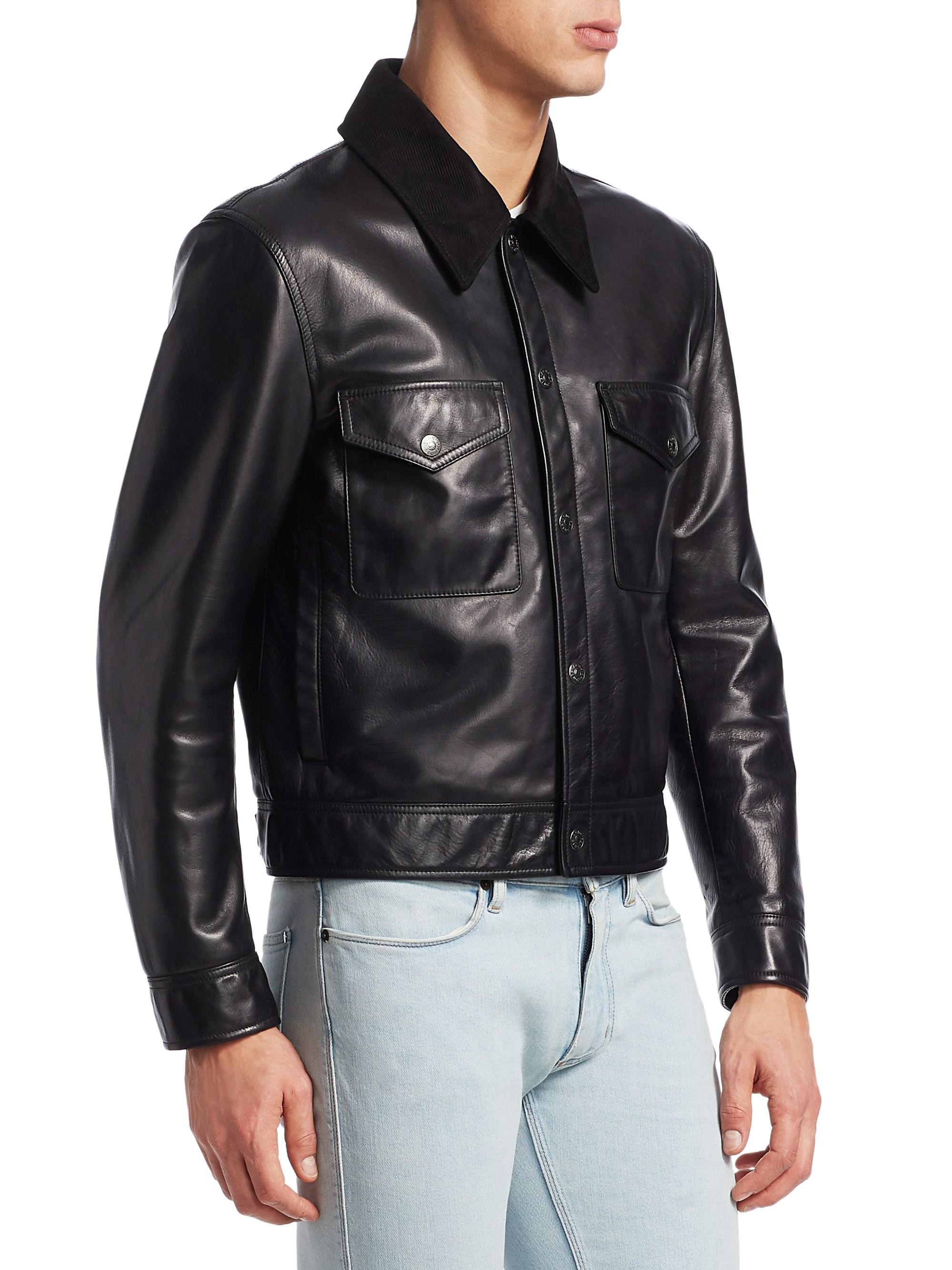 leather trucker jacket mens