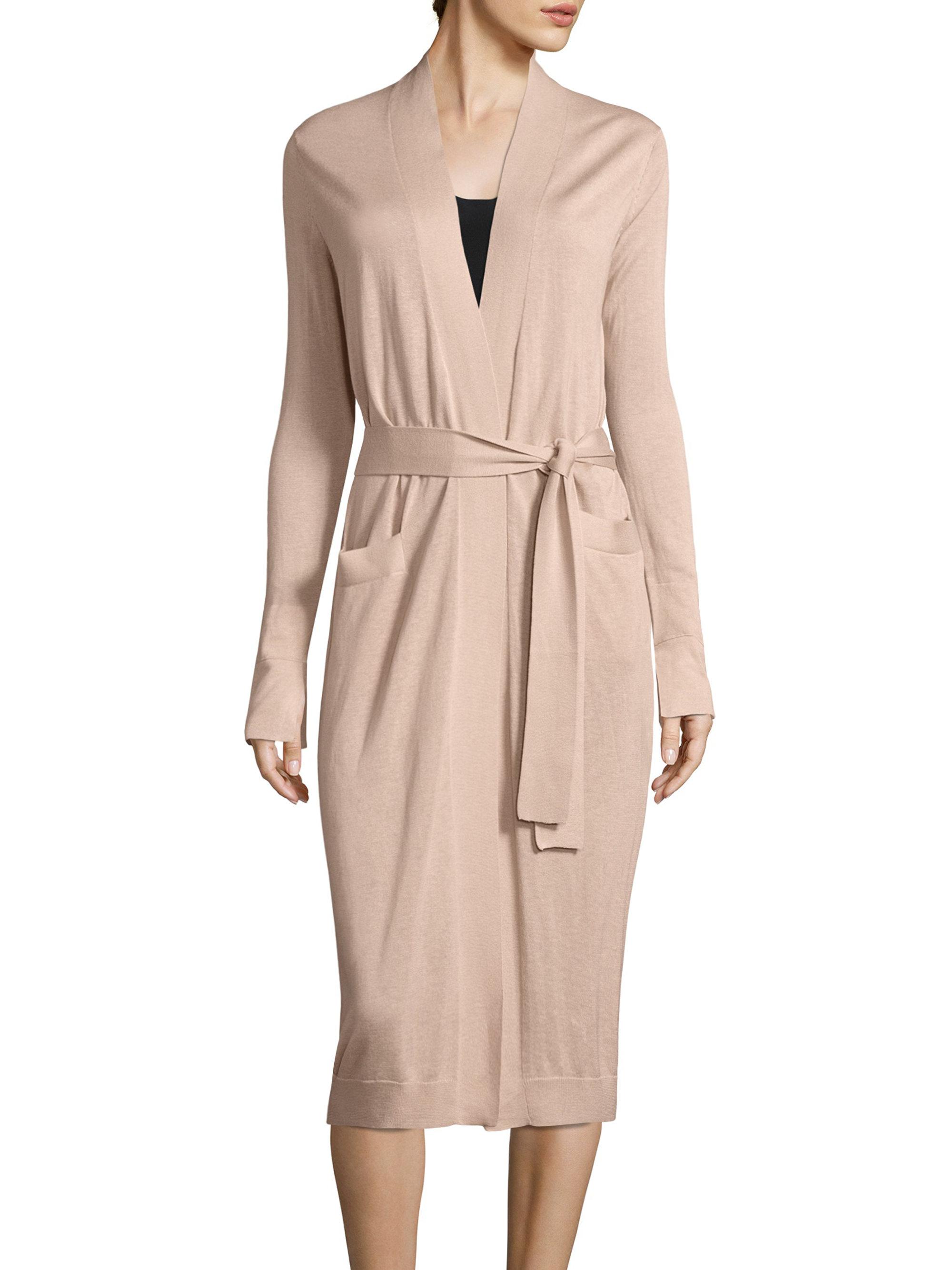 Halston Heritage Womens Long Sleeve Open Front Duster Cardigan 