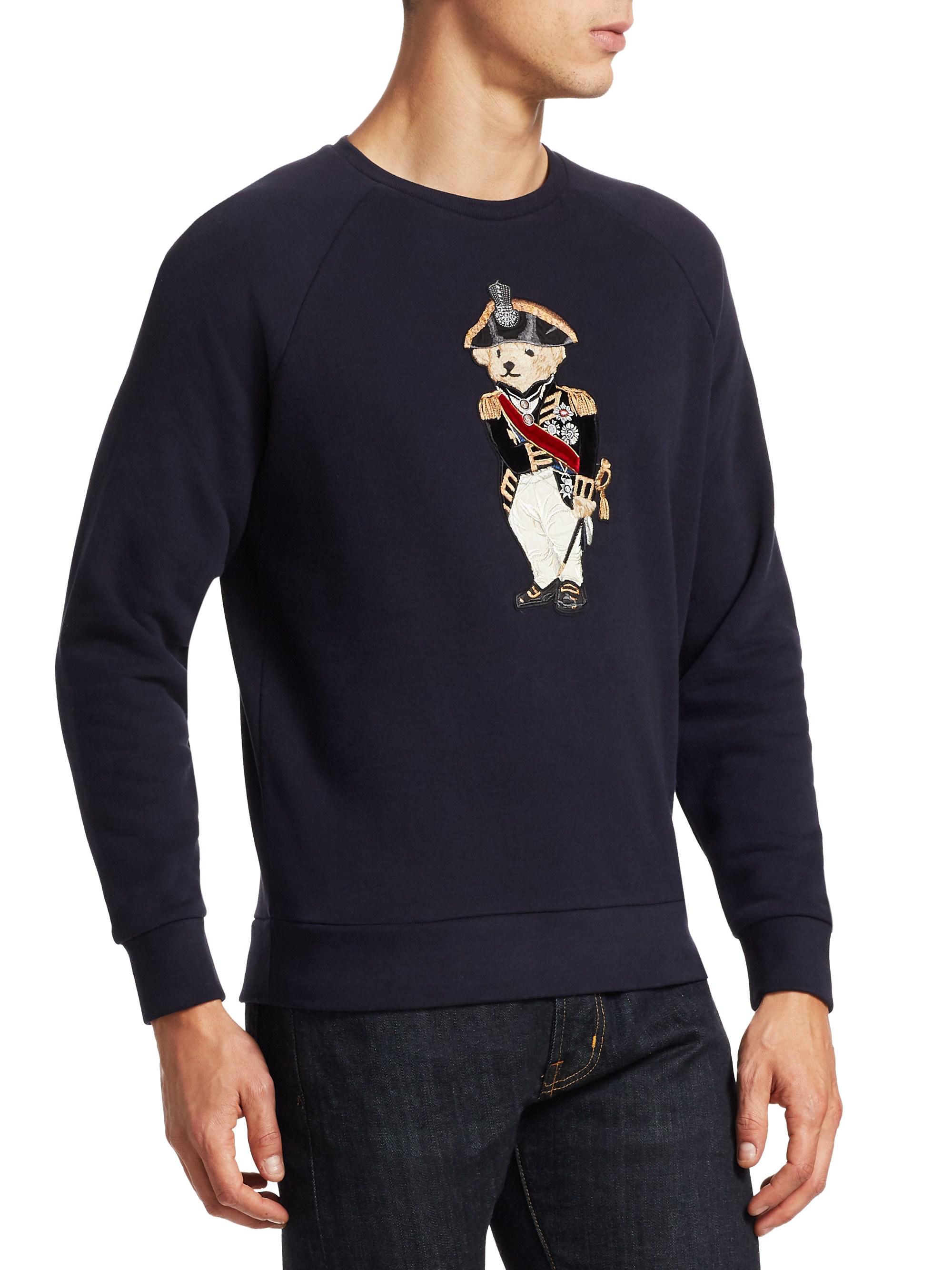 Admiral Bear Fleece Sweatshirt in Navy 