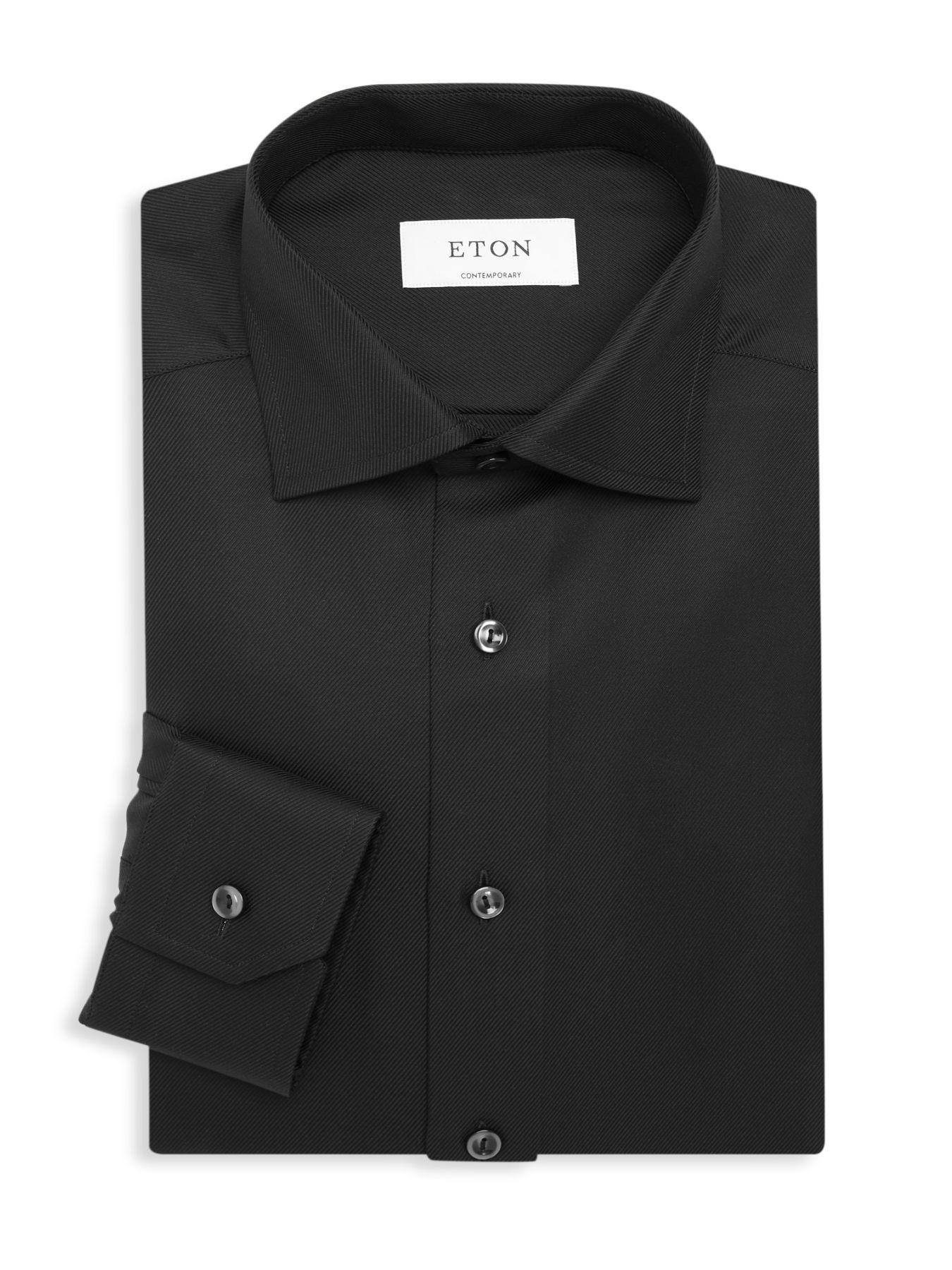 Eton of Sweden Contemporaryfit Twill Dress Shirt in Black for Men Lyst