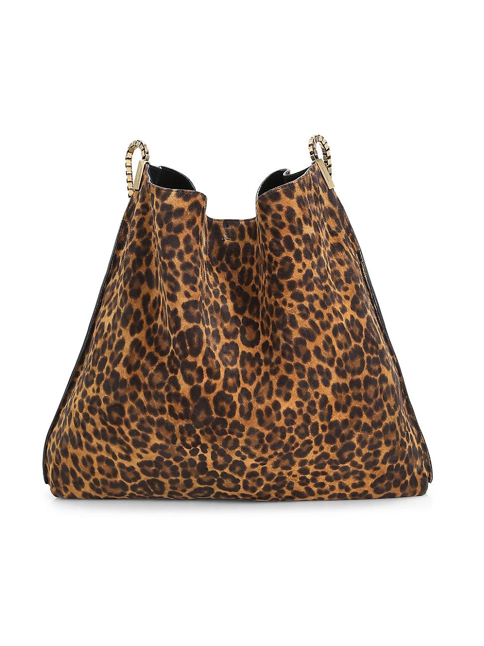 Saint Laurent Chain Strap Leopard-print Hobo Bag in Natural | Lyst