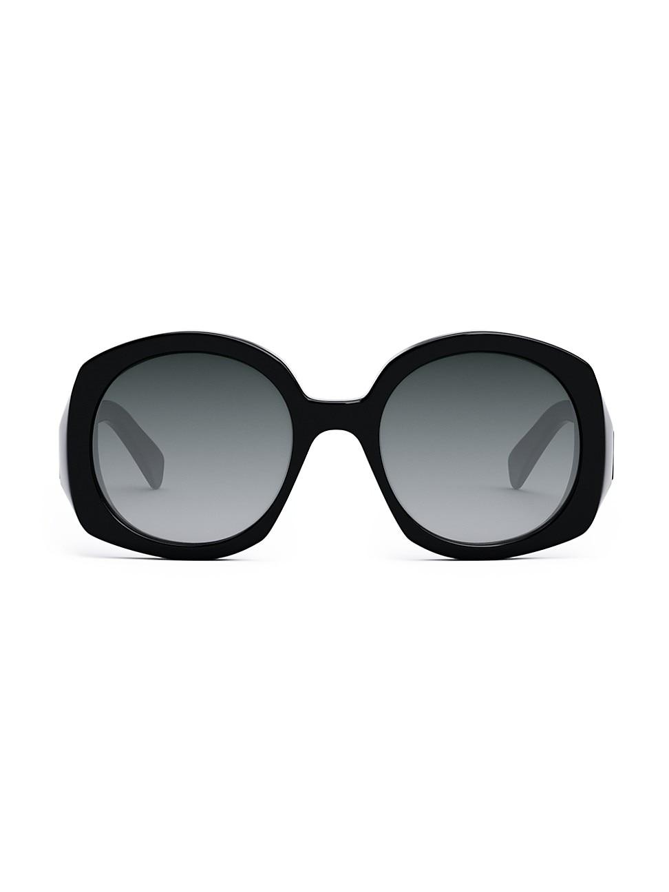 Celine Bold 3 Dots 53mm Round Sunglasses in Black | Lyst