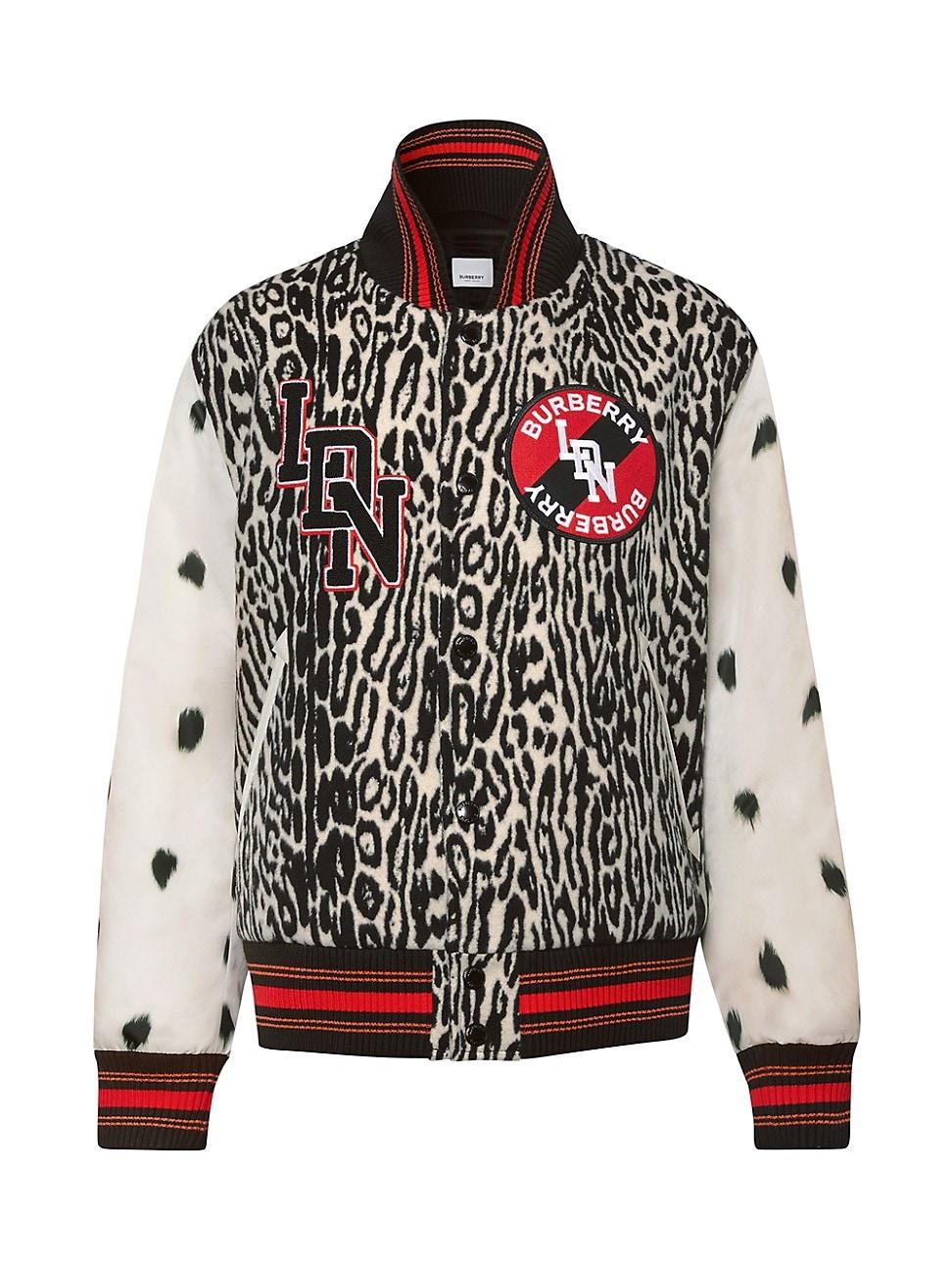 leopard print varsity jacket