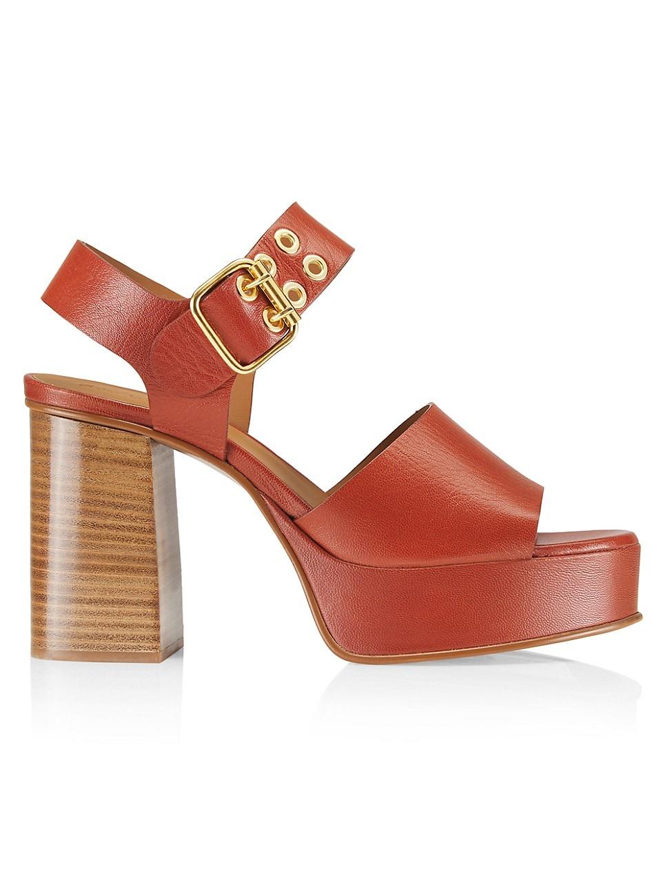 See By Chloé Lexy Leather Platform Sandals in Red Lyst