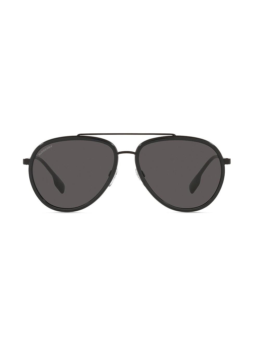 Burberry Oliver 59mm Aviator Sunglasses in Black (Gray) for Men Lyst