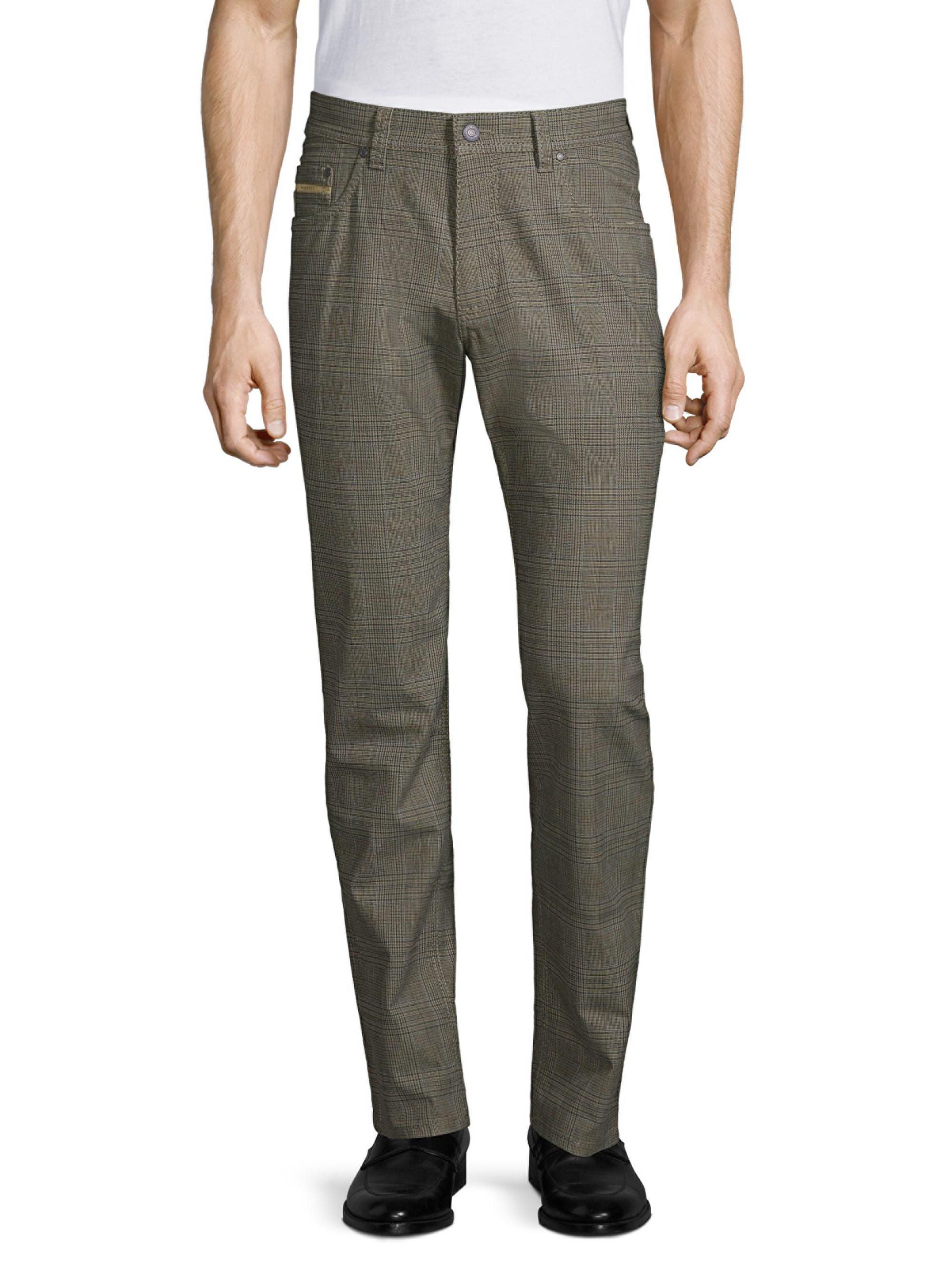 Bugatti Cotton Modern Glen Check Five-pocket Pants in Grey (Gray) for ...