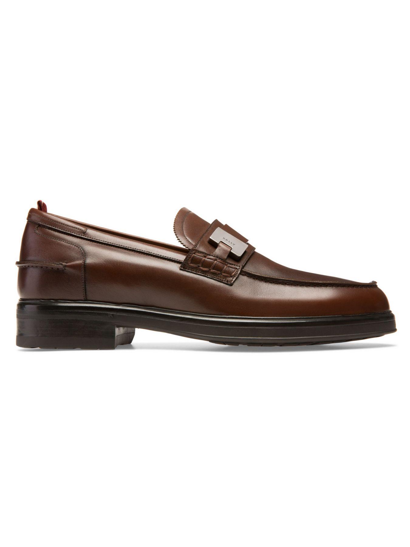 bally moe leather loafers