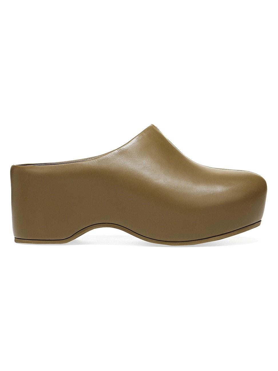Vince Isa Leather Platform Clogs in Brown | Lyst