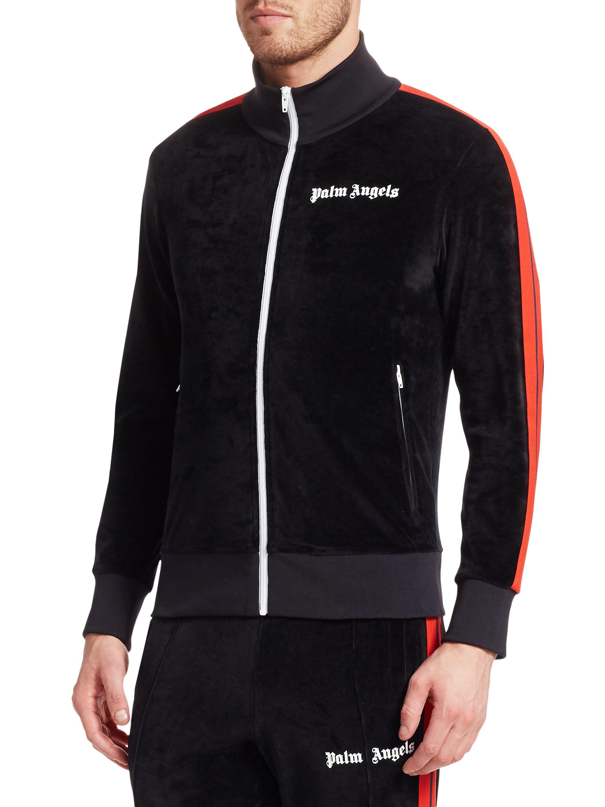 palm angels velour track jacket