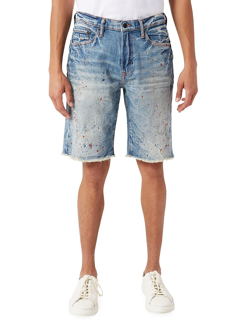 PRPS Rains Paint Splatter Denim Shorts in Blue for Men Lyst