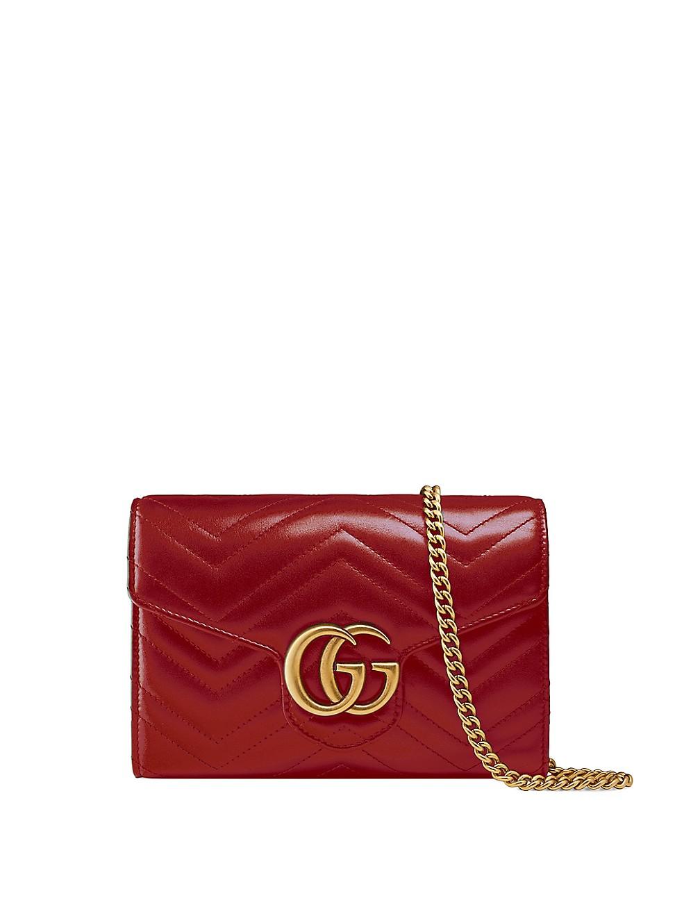 automat Dempsey Egern Gucci Mini GG Marmont Matelassé Bag in Red | Lyst