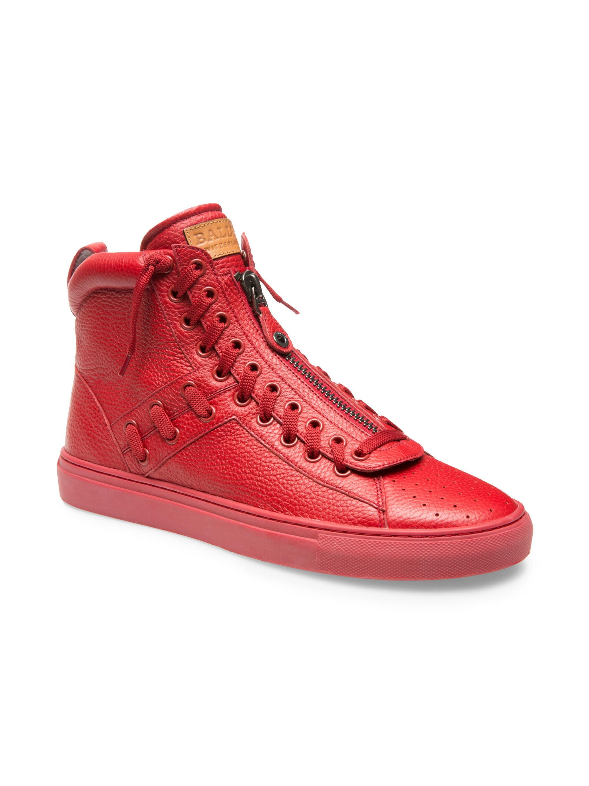 Bally Men's Hekem Leather High - Top Sneakers in Red for Men | Lyst