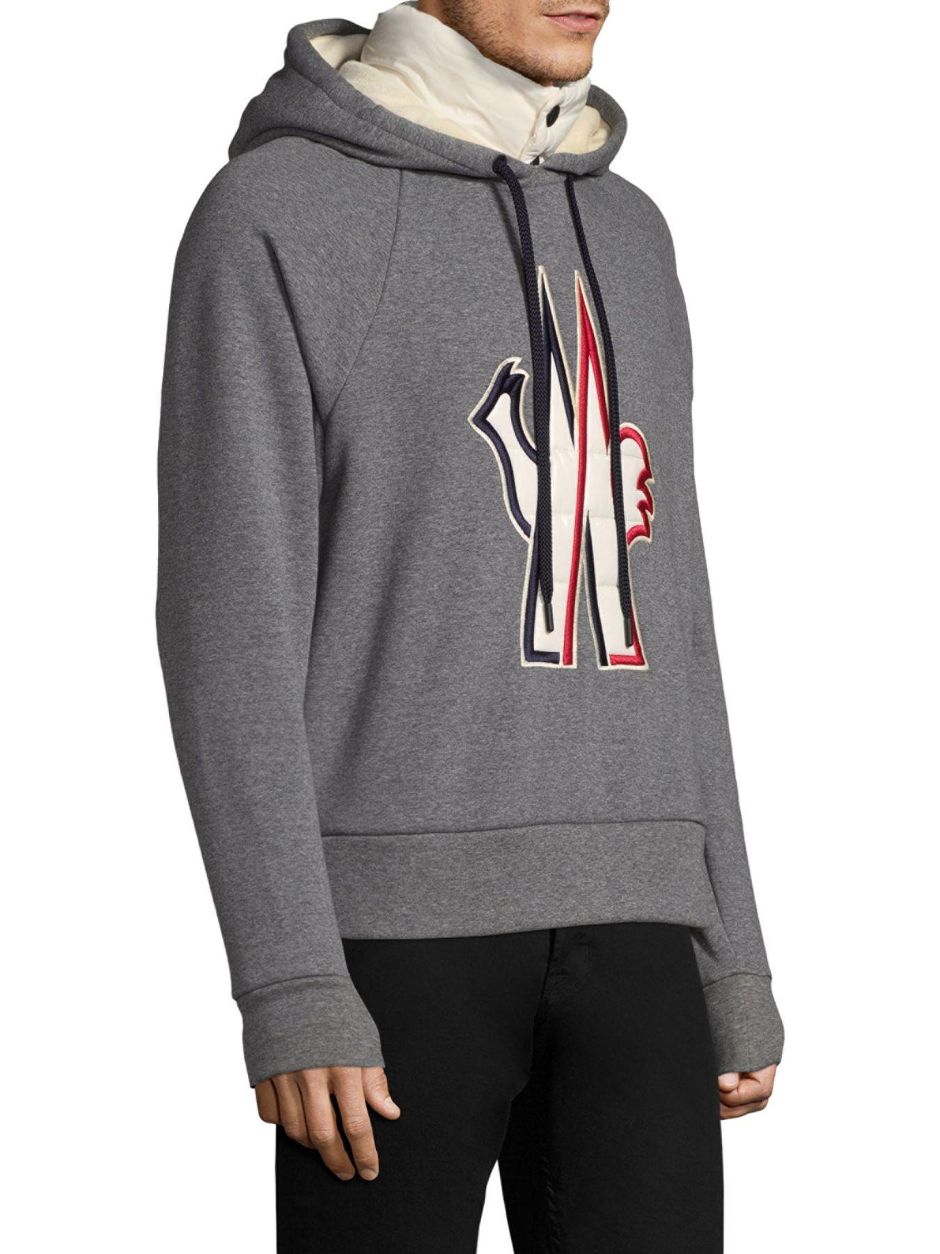 moncler hoodie mens grey