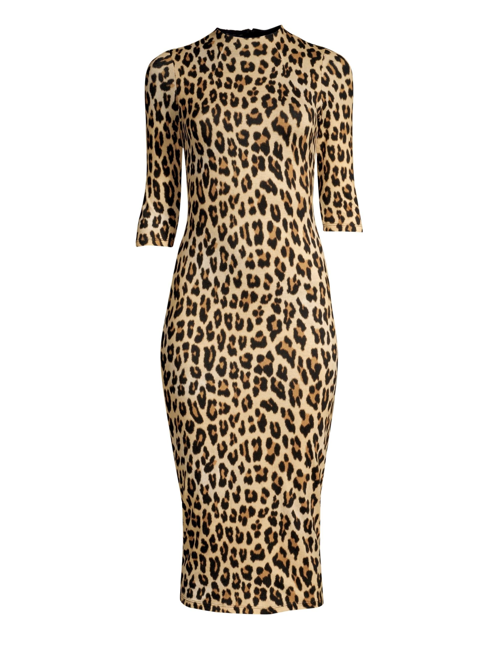 alice and olivia delora dress leopard