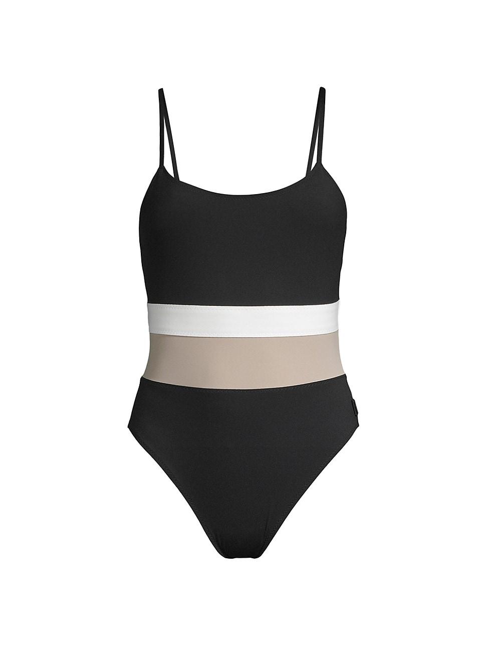 Shan Livia Colorblocked Onepiece Swimsuit in Black Lyst