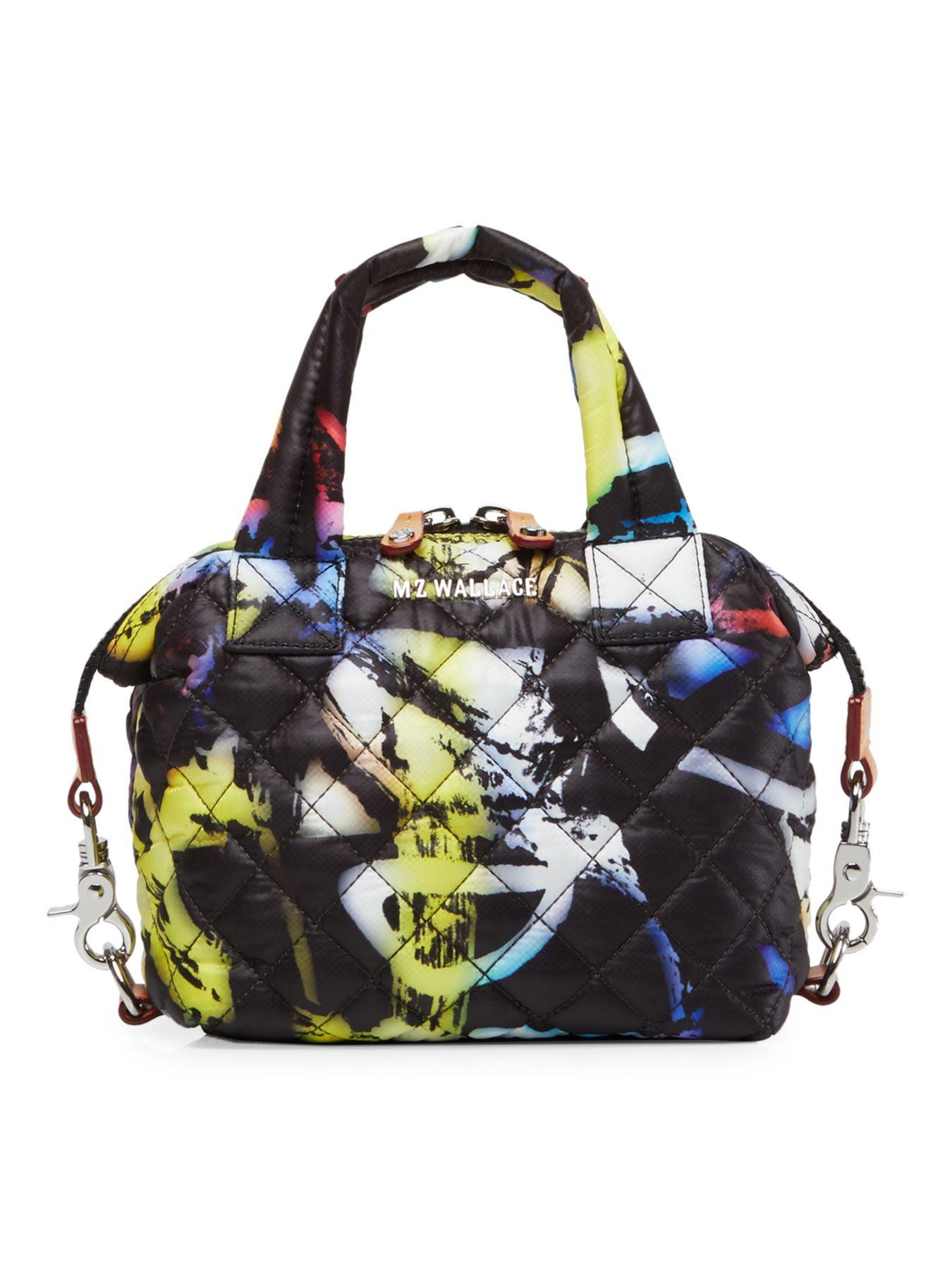 MZ Wallace Quilted Graffiti Print Micro Sutton | Lyst
