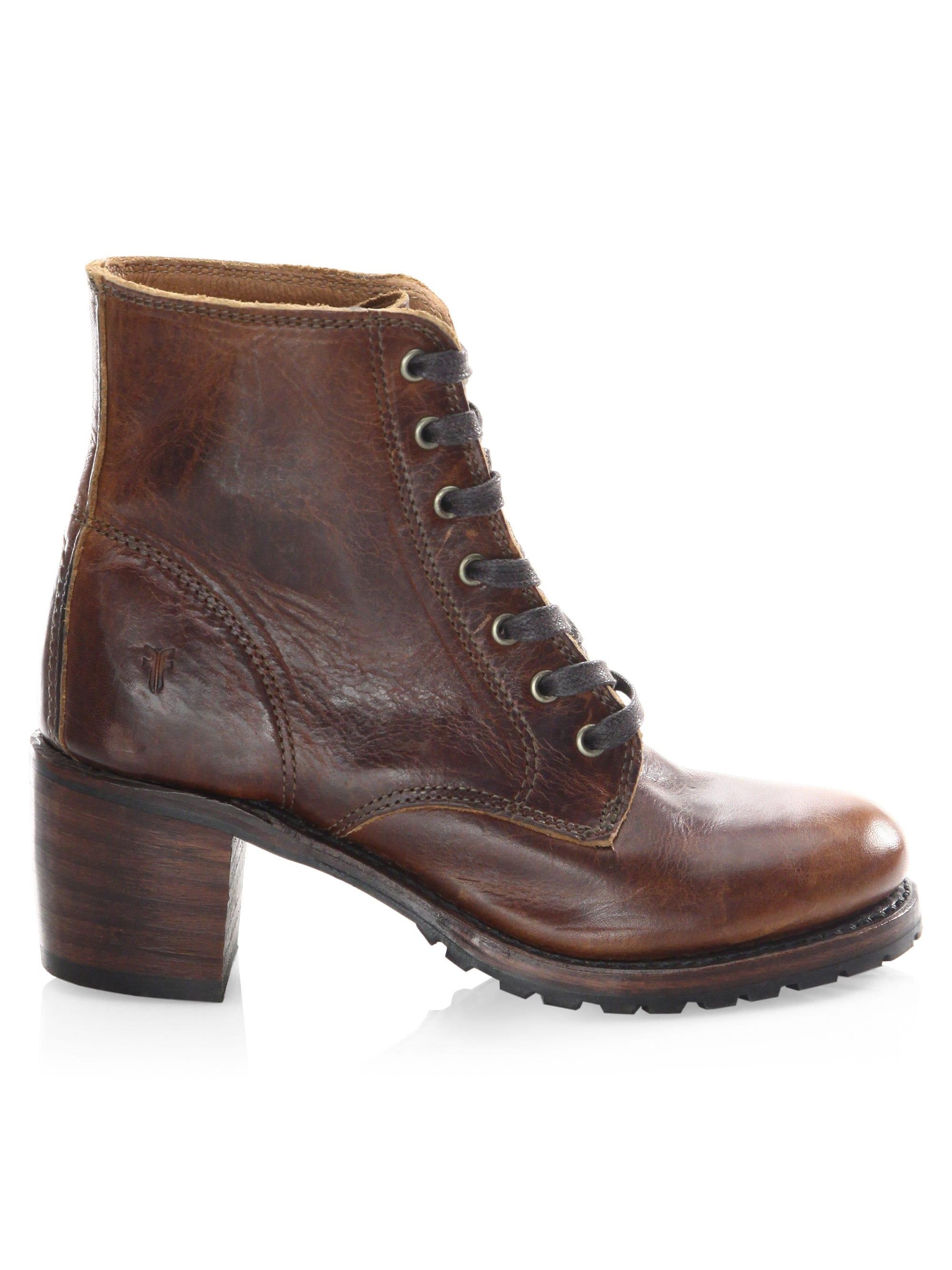 Frye Women's Sabrina Leather Booties - Cognac in Brown - Lyst